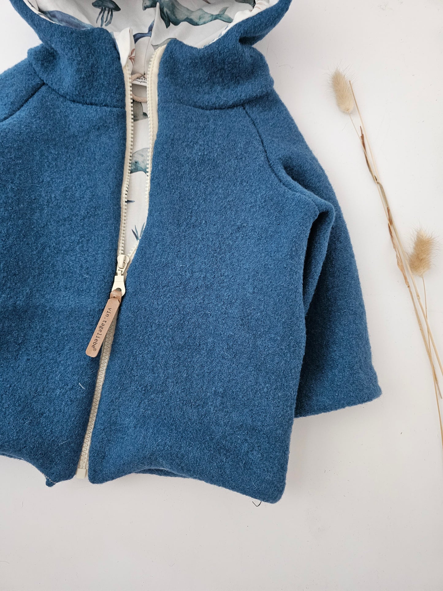 Wollwalkjacke für Kinder Gr. 0-3 Monate bis 10 Jahre rost meliert