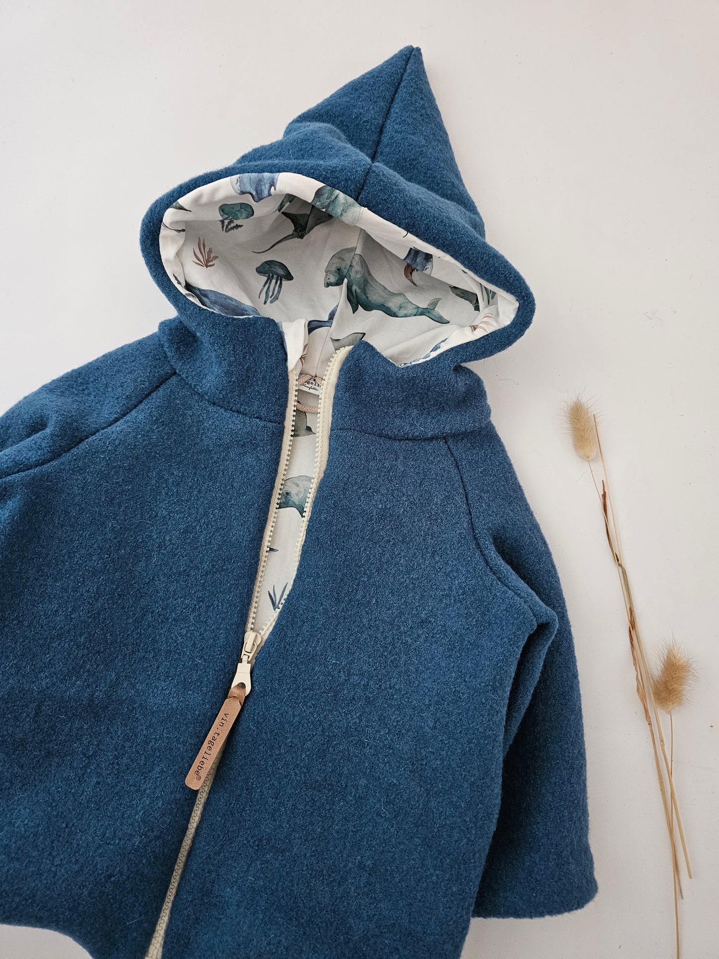 Wollwalkjacke für Kinder Gr. 0-3 Monate bis 10 Jahre rost meliert