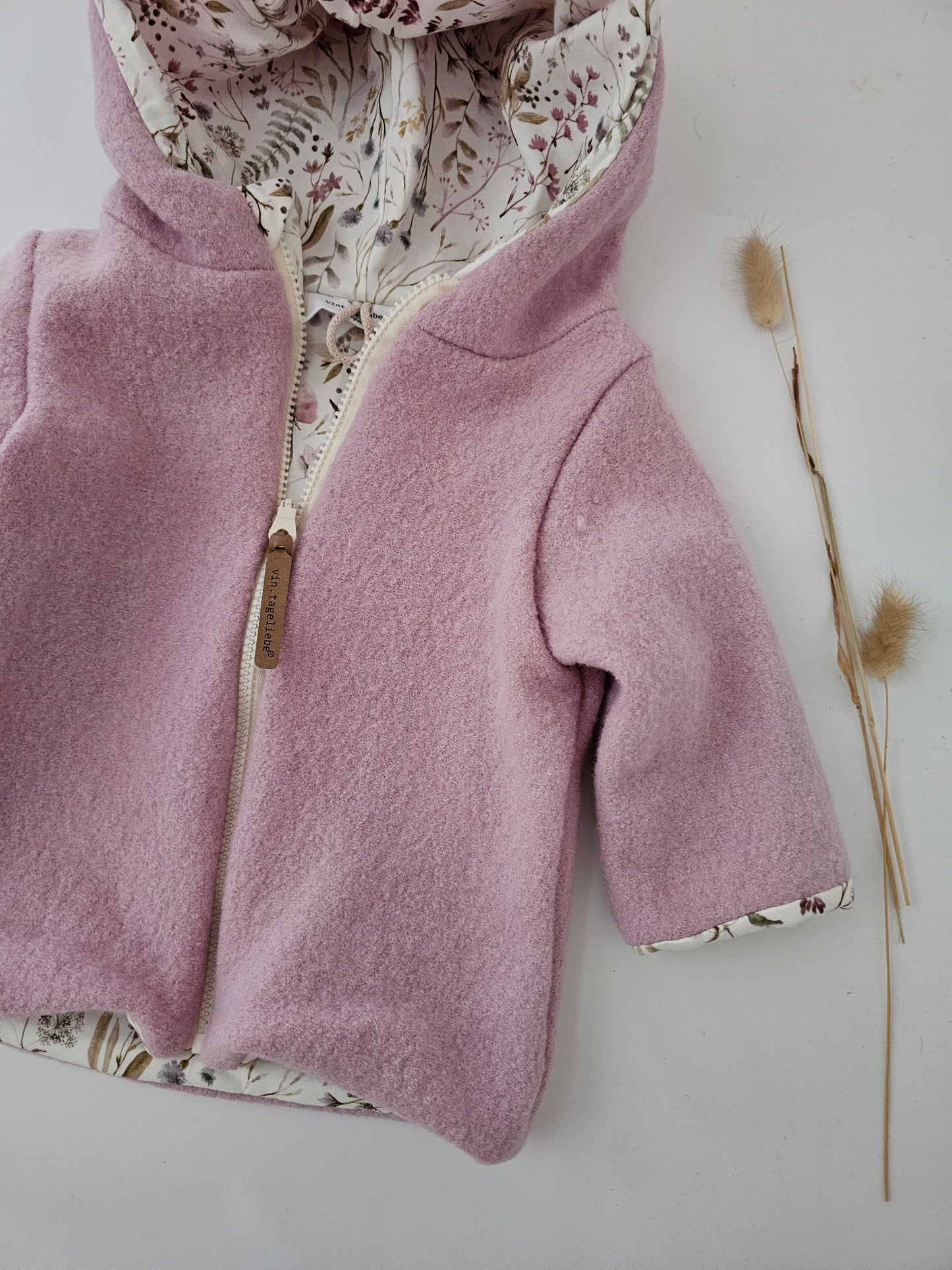 Wollwalkjacke für Kinder Gr. 0-3 Monate bis 10 Jahre rosa