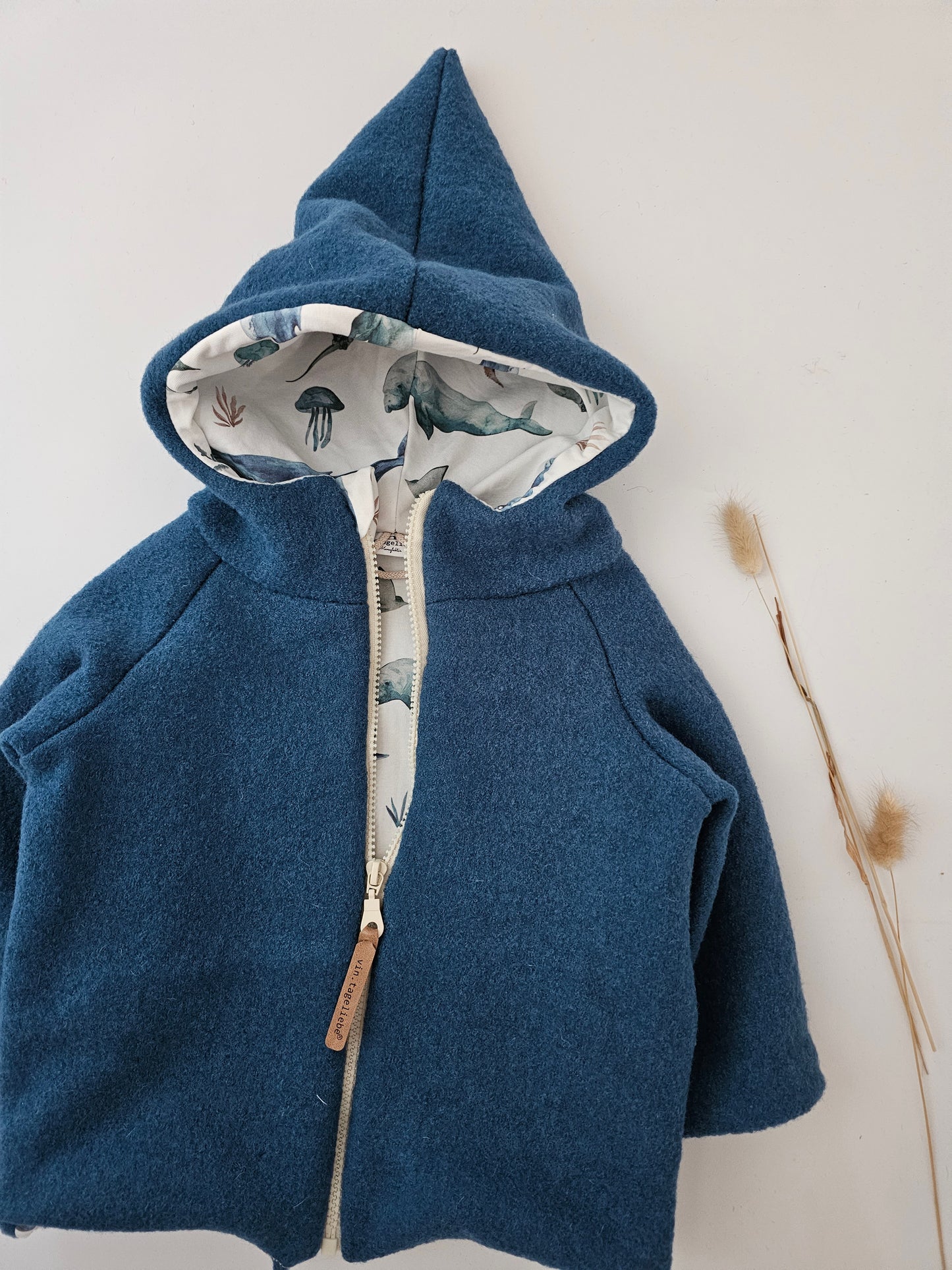 Wollwalkjacke für Kinder Gr. 0-3 Monate bis 10 Jahre rost meliert