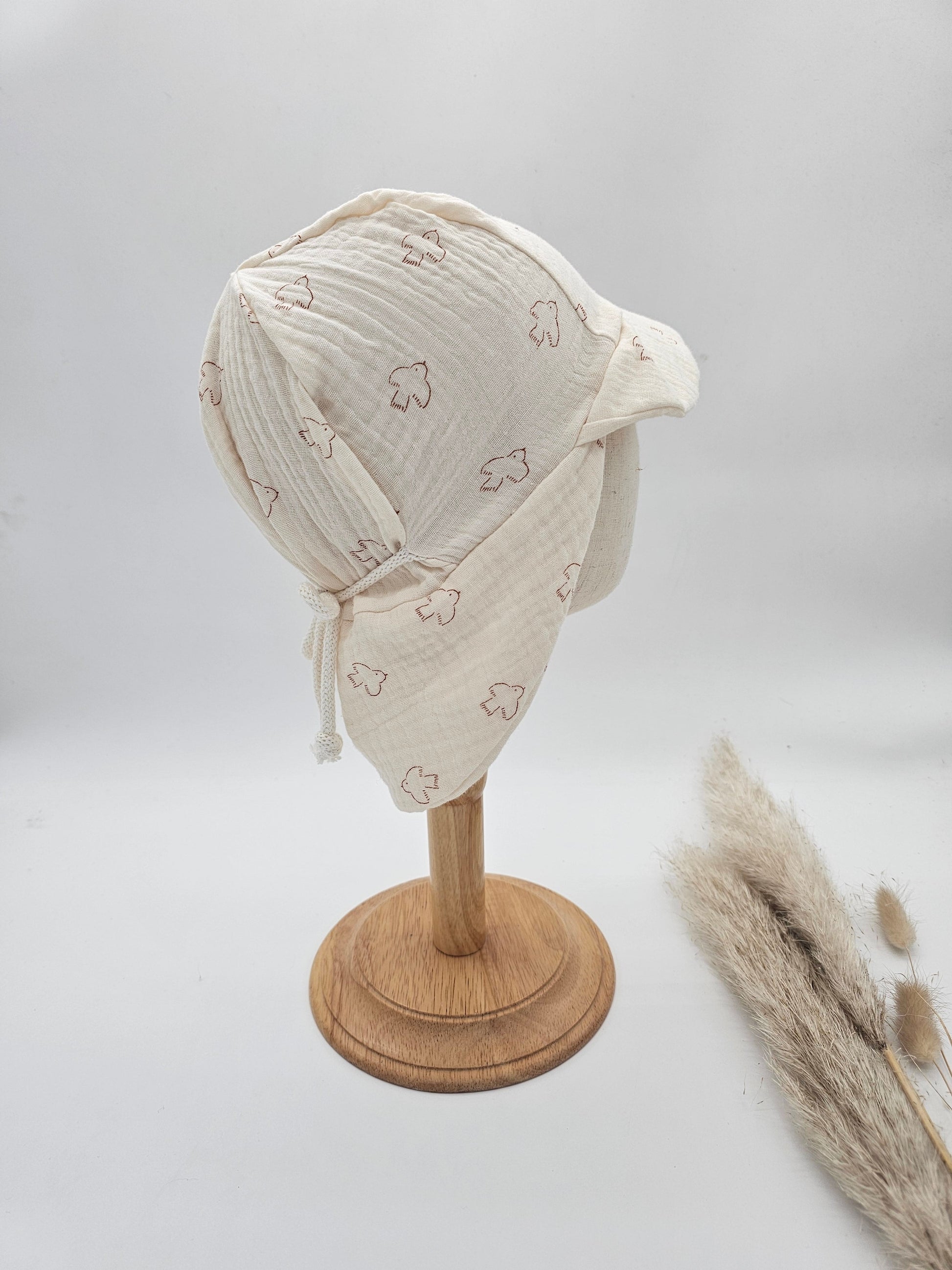 Sonnenhut Musselin beige – Sommermütze Baby & Kinder – Vintageliebe® - Vintageliebe® Mein Shop