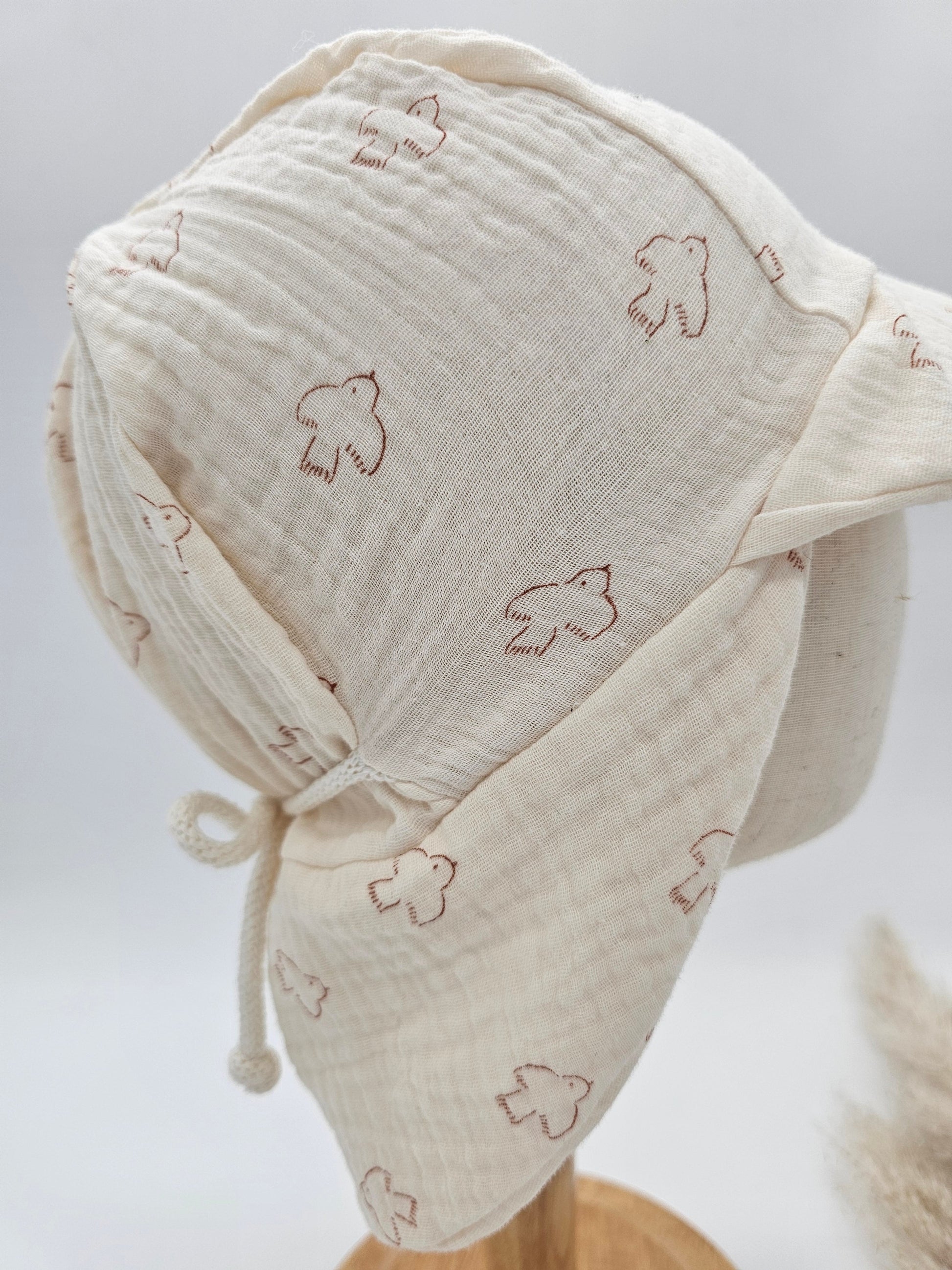 Sonnenhut Musselin beige – Sommermütze Baby & Kinder – Vintageliebe® - Vintageliebe® Mein Shop