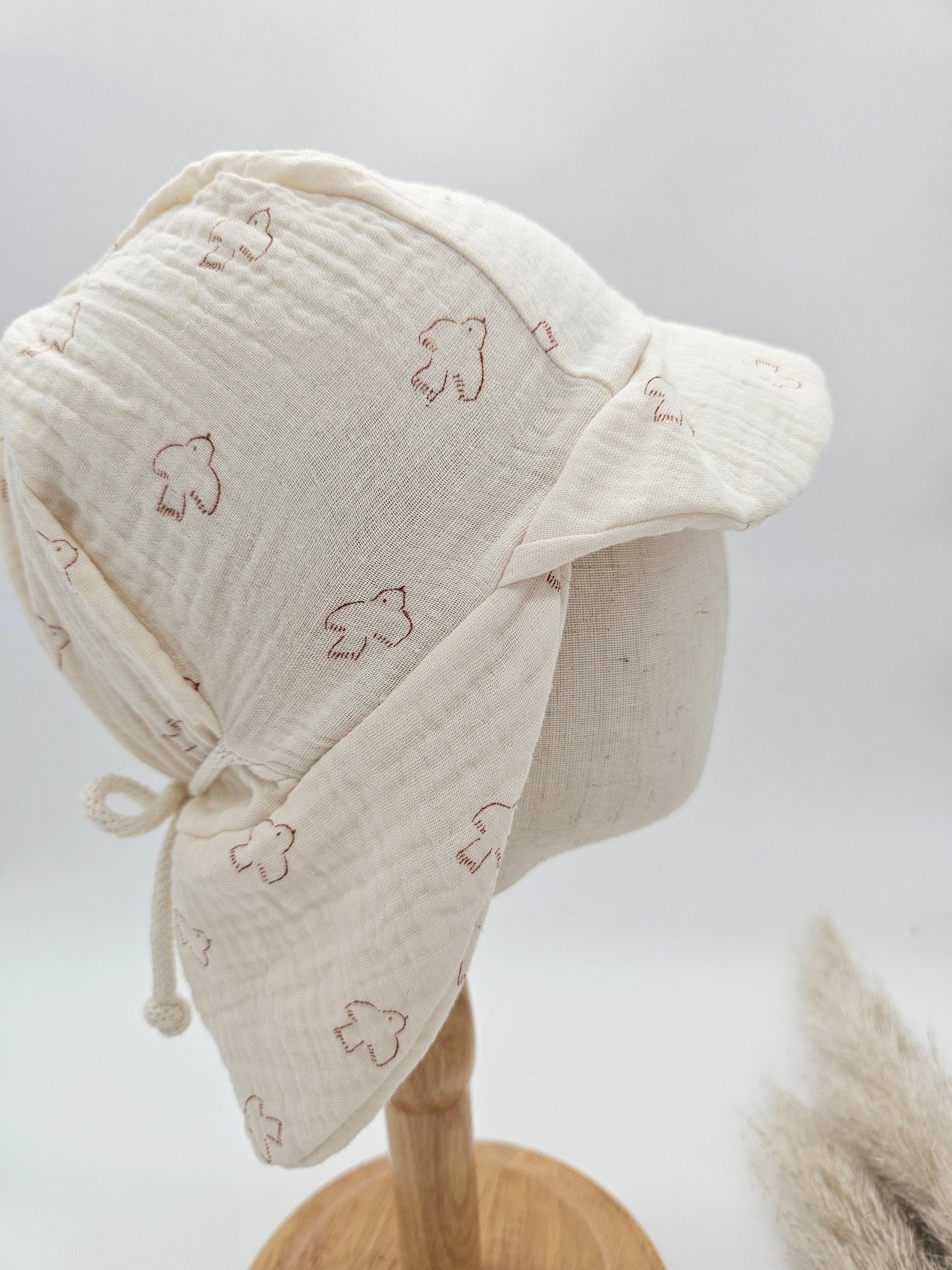 Sonnenhut Musselin beige – Sommermütze Baby & Kinder – Vintageliebe® - Vintageliebe® Mein Shop