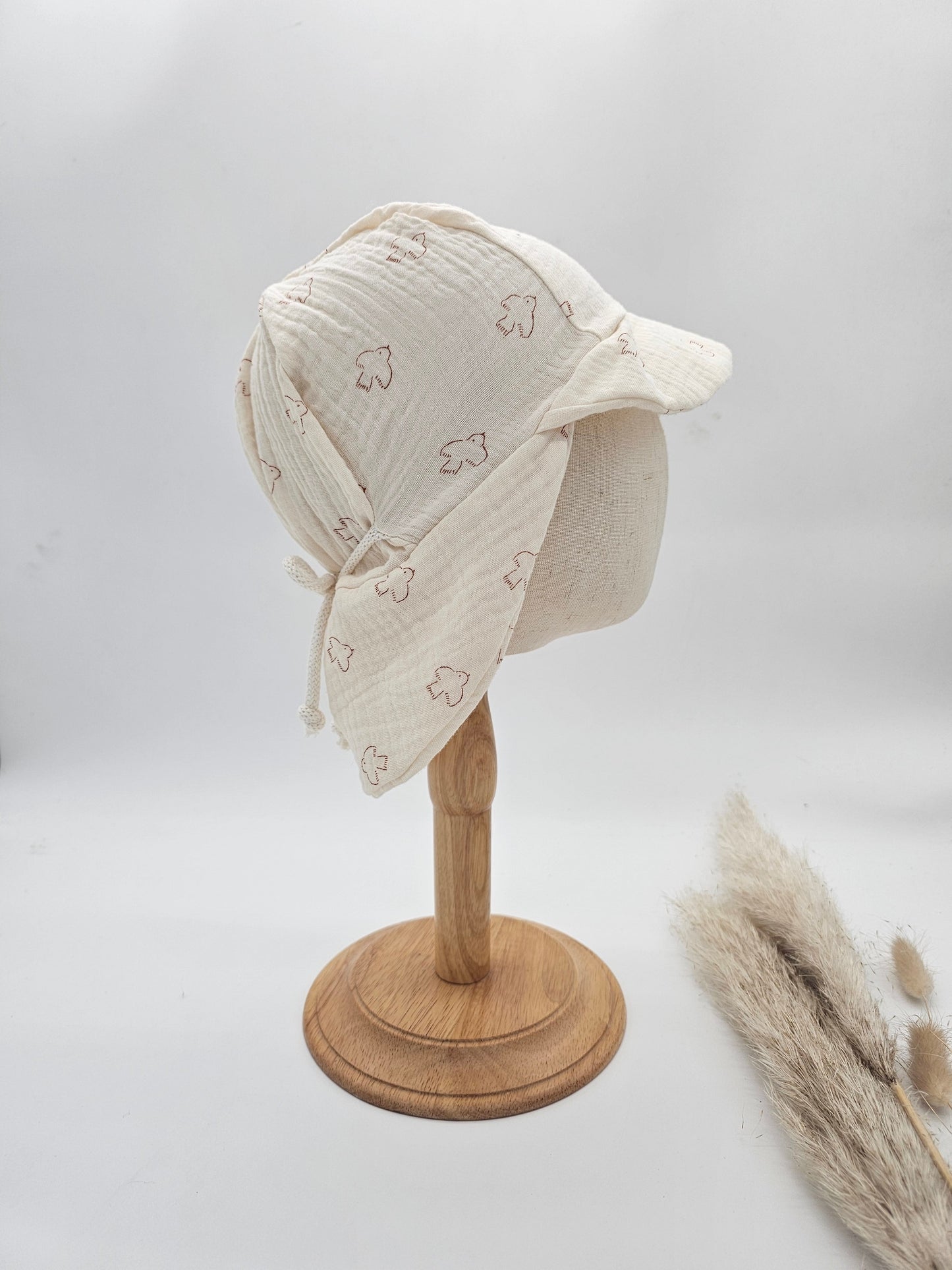 Sonnenhut Musselin beige – Sommermütze Baby & Kinder – Vintageliebe® - Vintageliebe® Mein Shop
