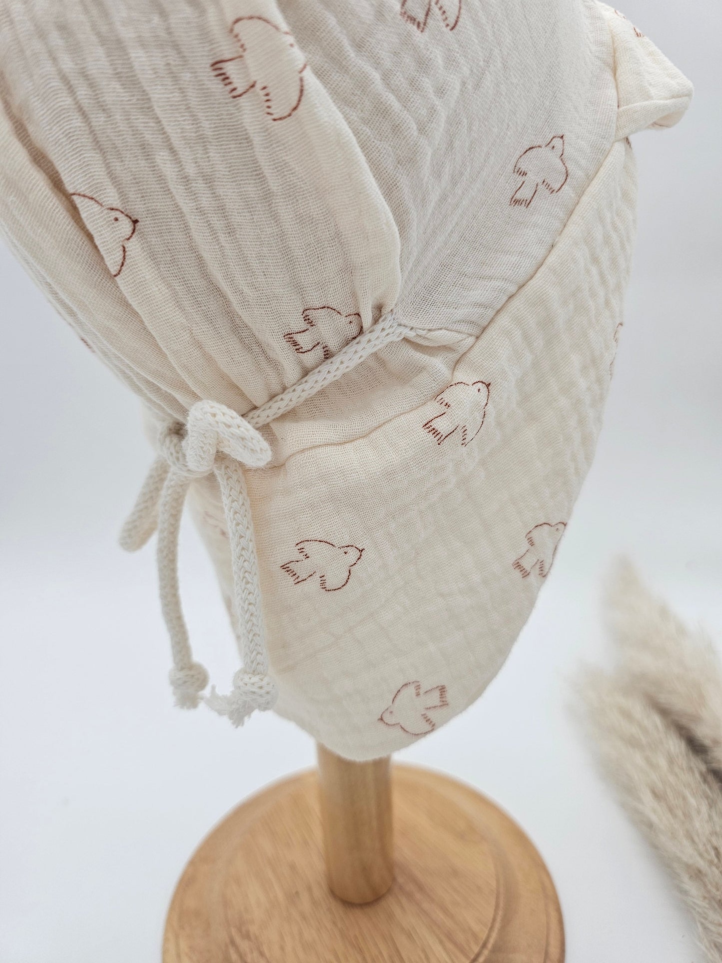 Sonnenhut Musselin beige – Sommermütze Baby & Kinder – Vintageliebe® - Vintageliebe® Mein Shop