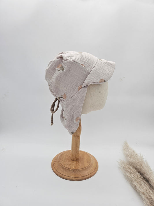 Sonnenhut Musselin blätter gestickt– Sommermütze Baby & Kinder – Vintageliebe® - Vintageliebe® Mein Shop