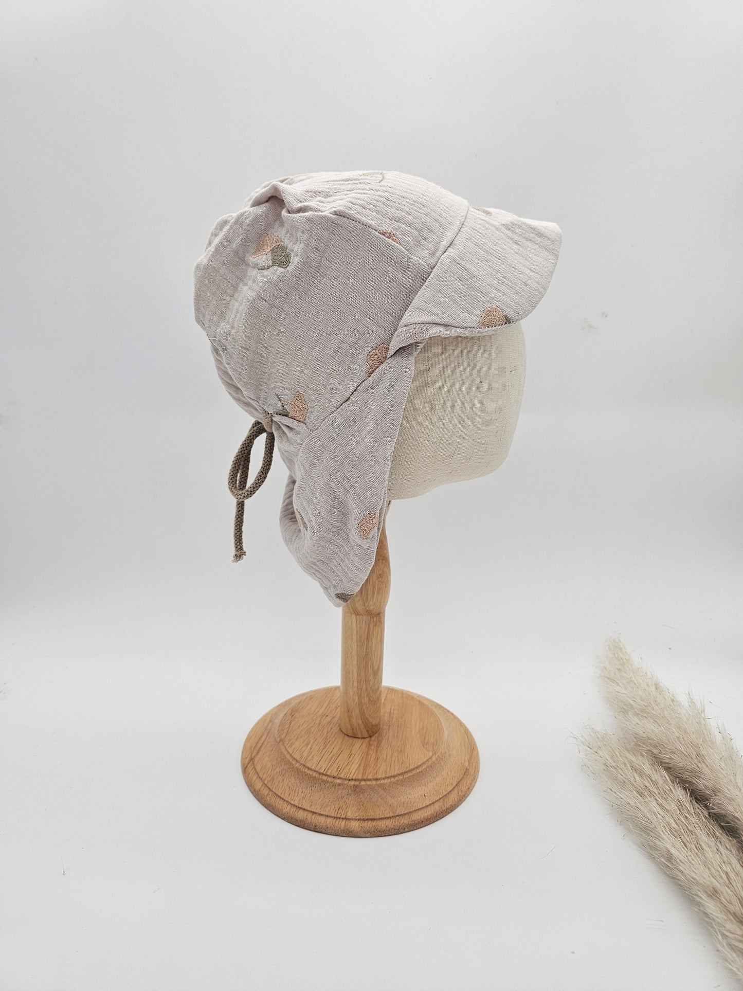 Sonnenhut Musselin blätter gestickt– Sommermütze Baby & Kinder – Vintageliebe® - Vintageliebe® Mein Shop