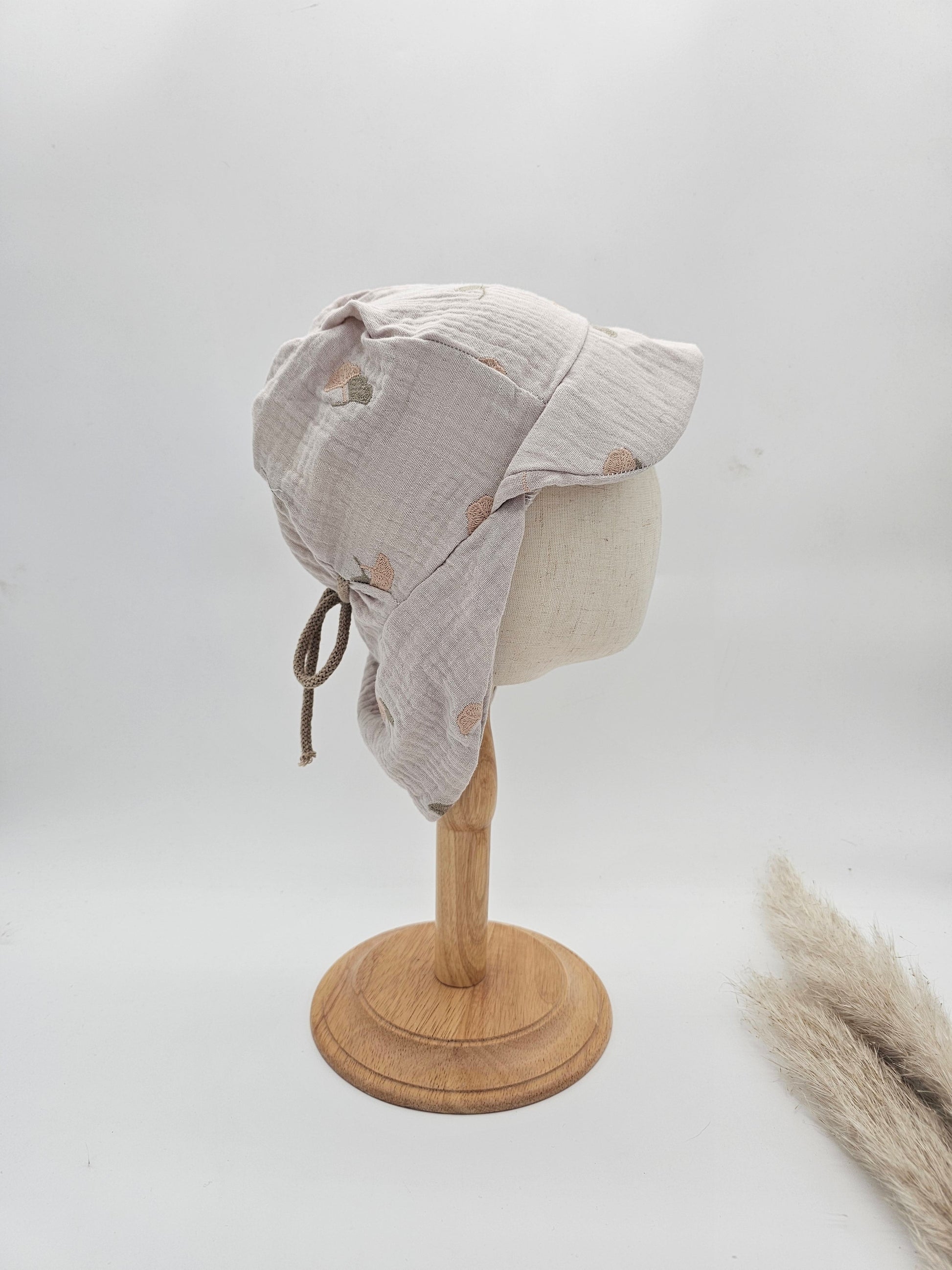 Sonnenhut Musselin blätter gestickt– Sommermütze Baby & Kinder – Vintageliebe® - Vintageliebe® Mein Shop