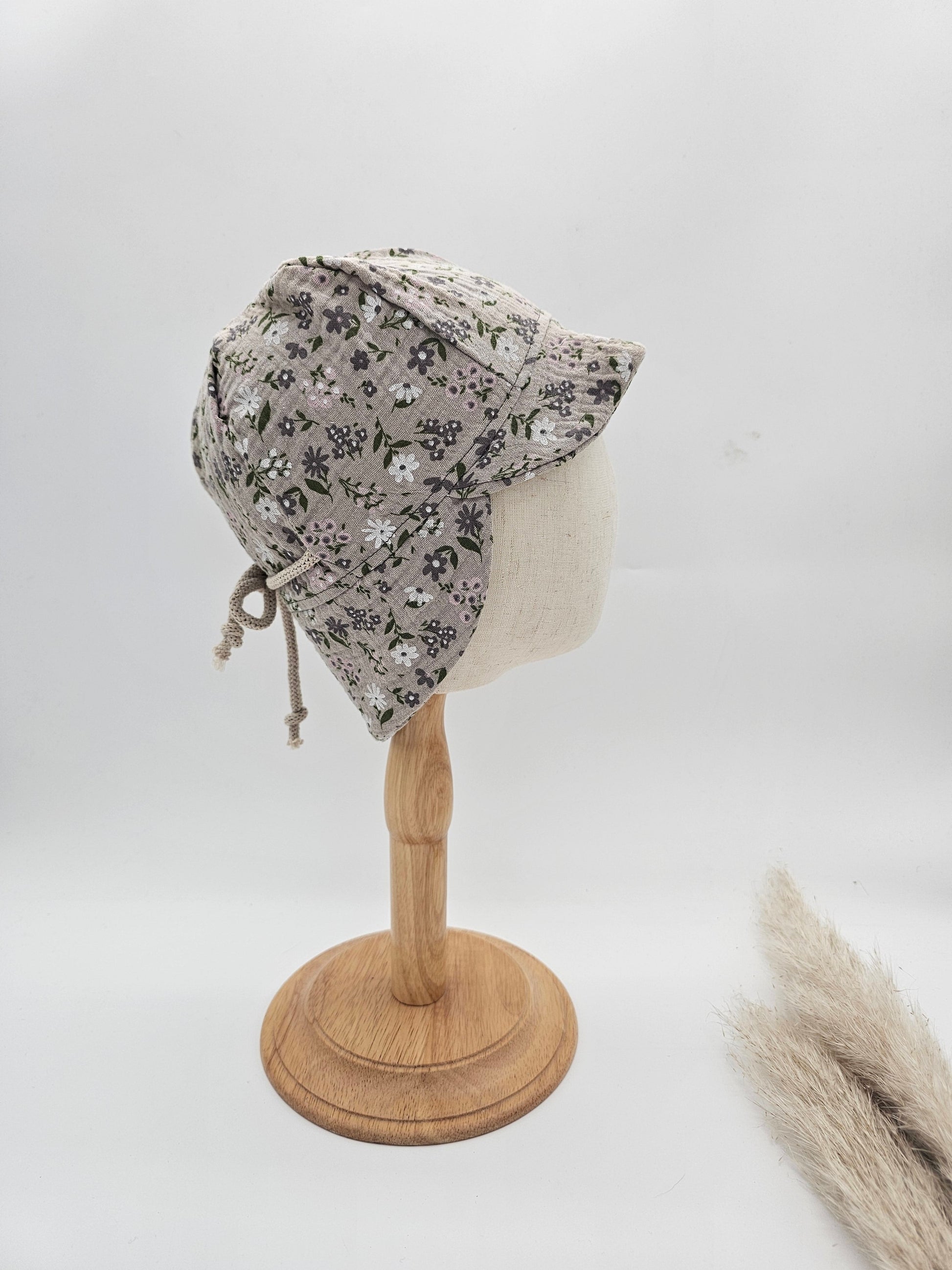 Sonnenhut Musselin bunte Blumen – Sommermütze Baby & Kinder – Vintageliebe® - Vintageliebe® Mein Shop