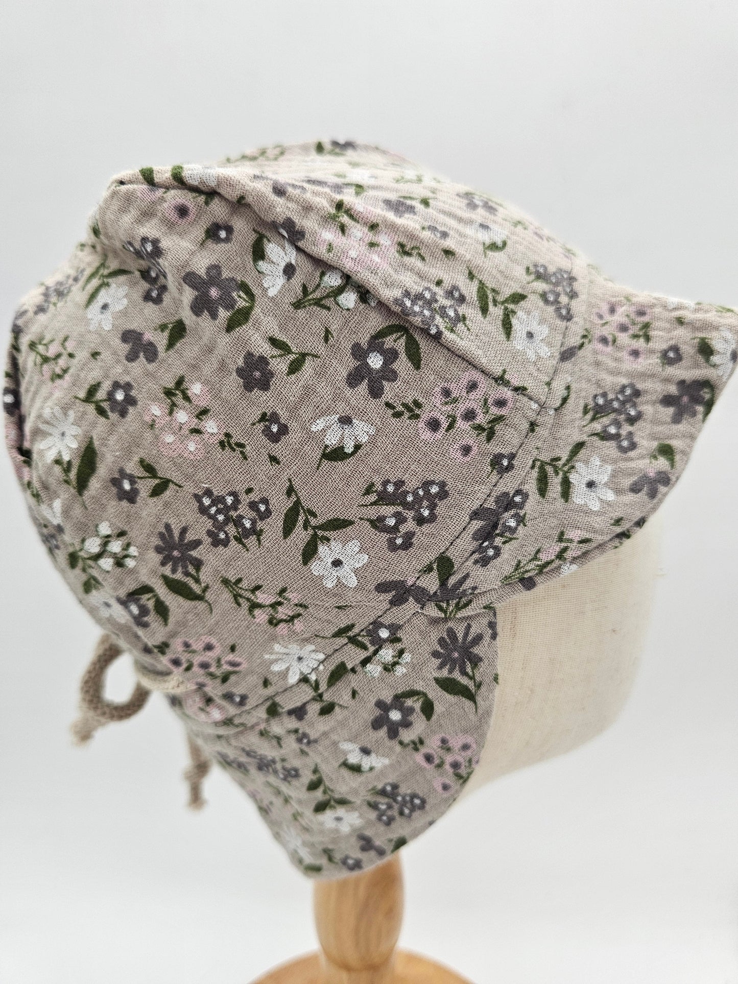 Sonnenhut Musselin bunte Blumen – Sommermütze Baby & Kinder – Vintageliebe® - Vintageliebe® Mein Shop