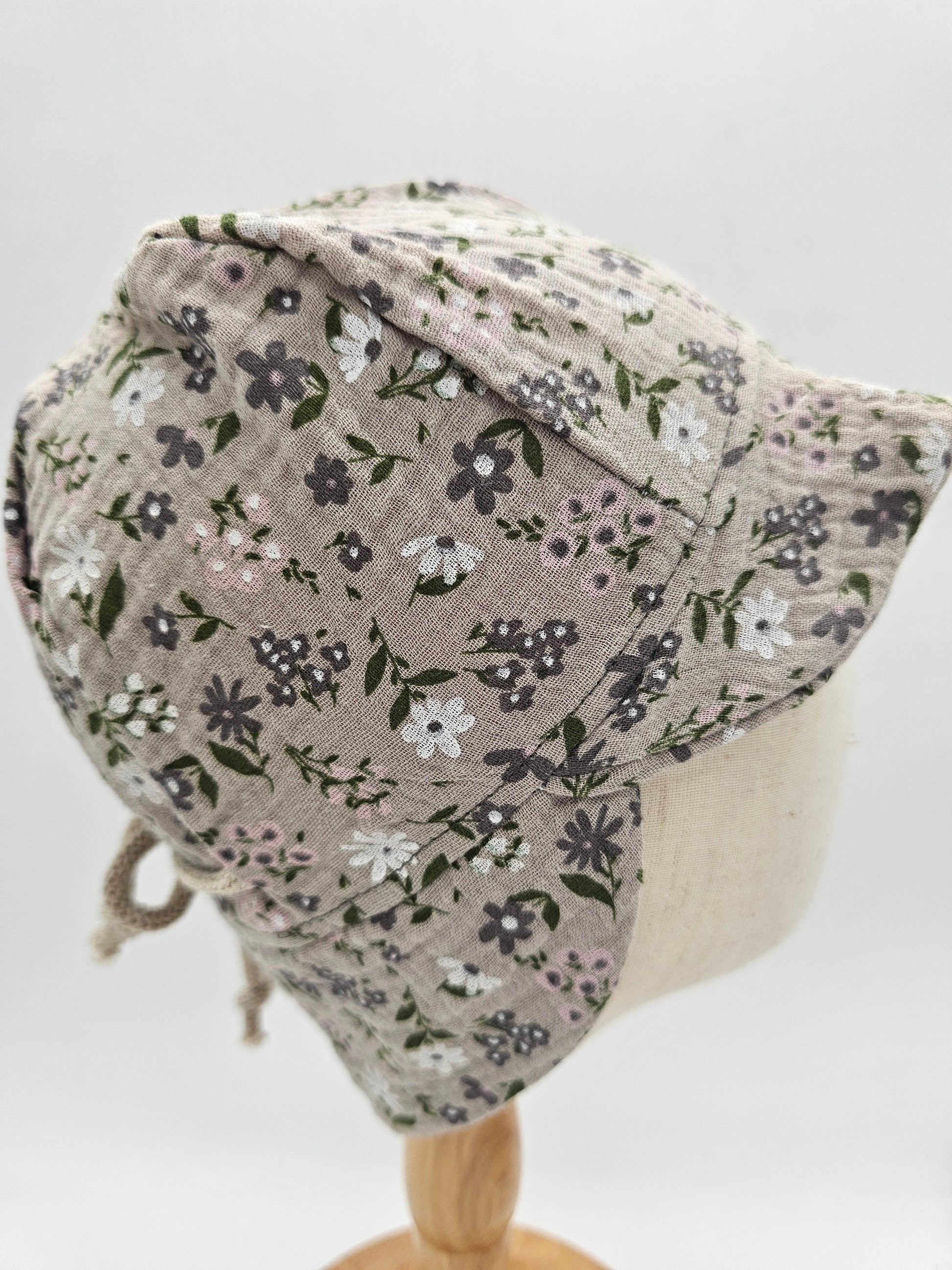 Sonnenhut Musselin bunte Blumen – Sommermütze Baby & Kinder – Vintageliebe® - Vintageliebe® Mein Shop