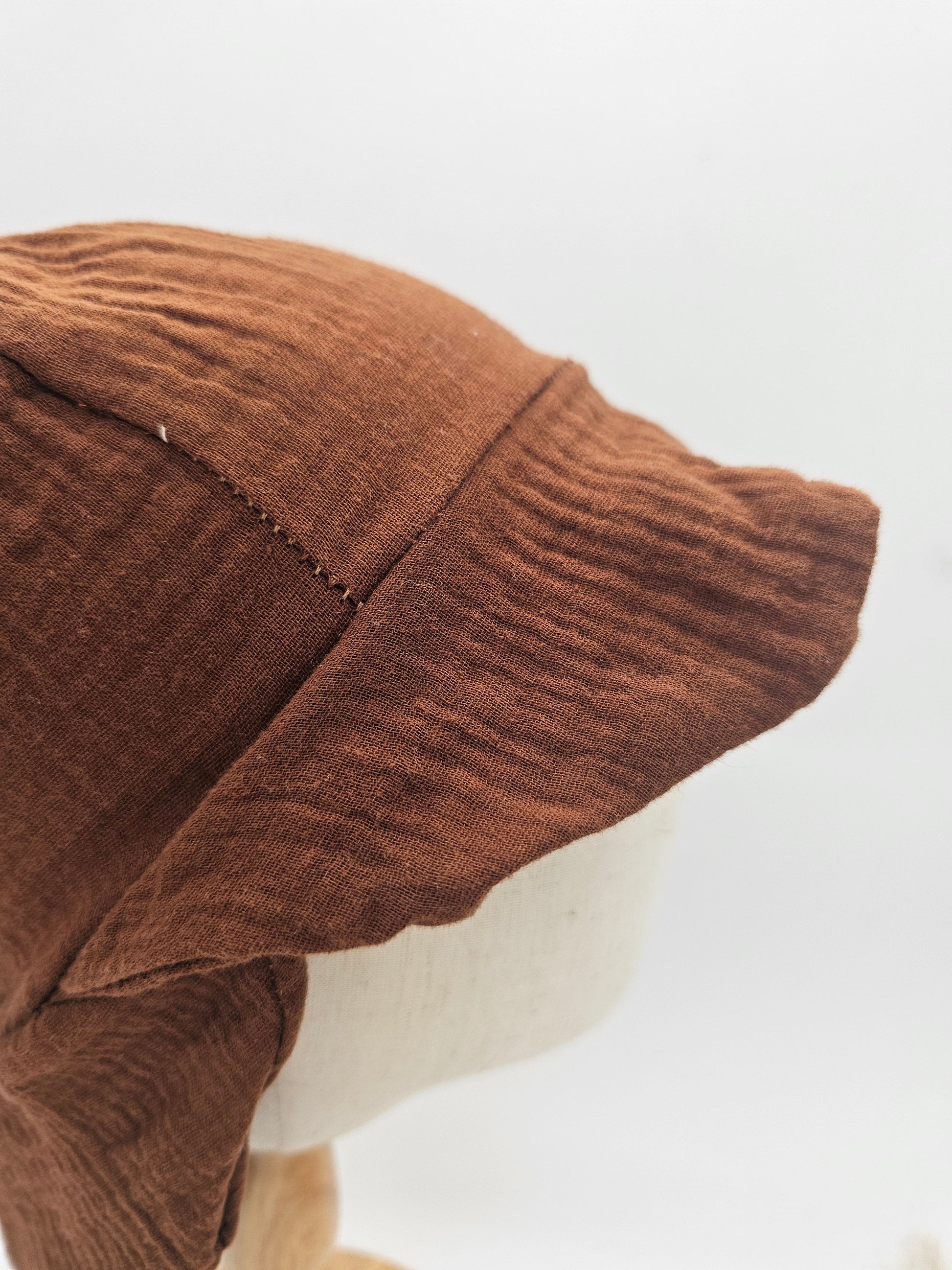 Sonnenhut Musselin dunkelbraun – Sommermütze Baby & Kinder – Vintageliebe® - Vintageliebe® Mein Shop