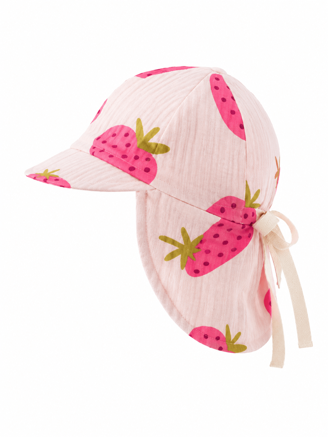 Sonnenhut Musselin Erdbeere – Sommermütze Baby & Kinder – Vintageliebe® Mitwachsmütze - Vintageliebe® Mein Shop