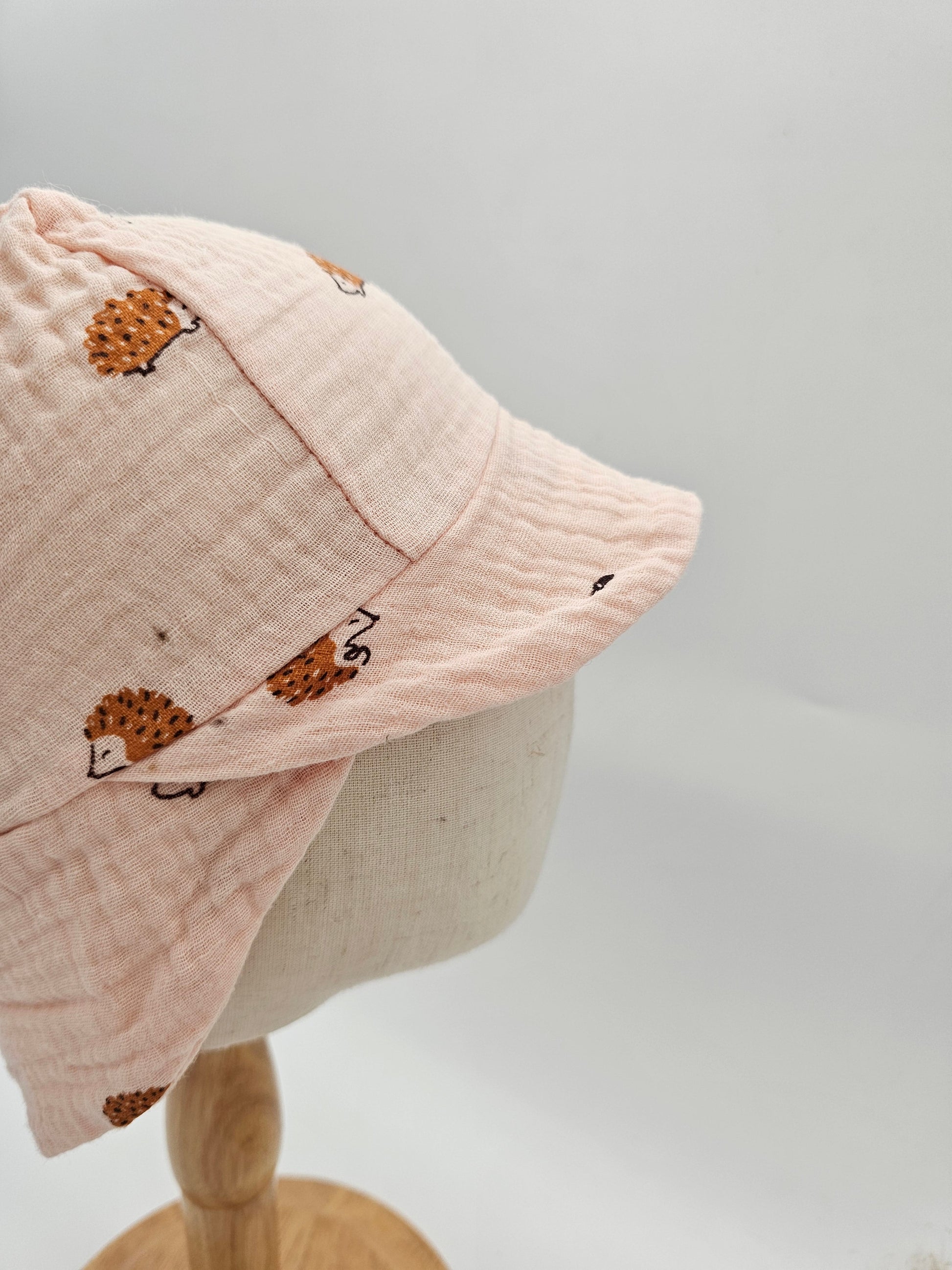 Sonnenhut Musselin Igel – Sommermütze Baby & Kinder – Vintageliebe® - Vintageliebe® Mein Shop