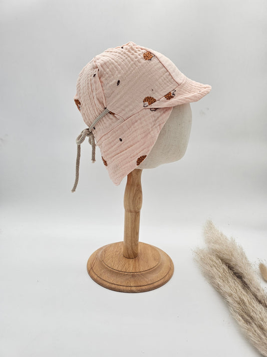 Sonnenhut Musselin Igel – Sommermütze Baby & Kinder – Vintageliebe® - Vintageliebe® Mein Shop