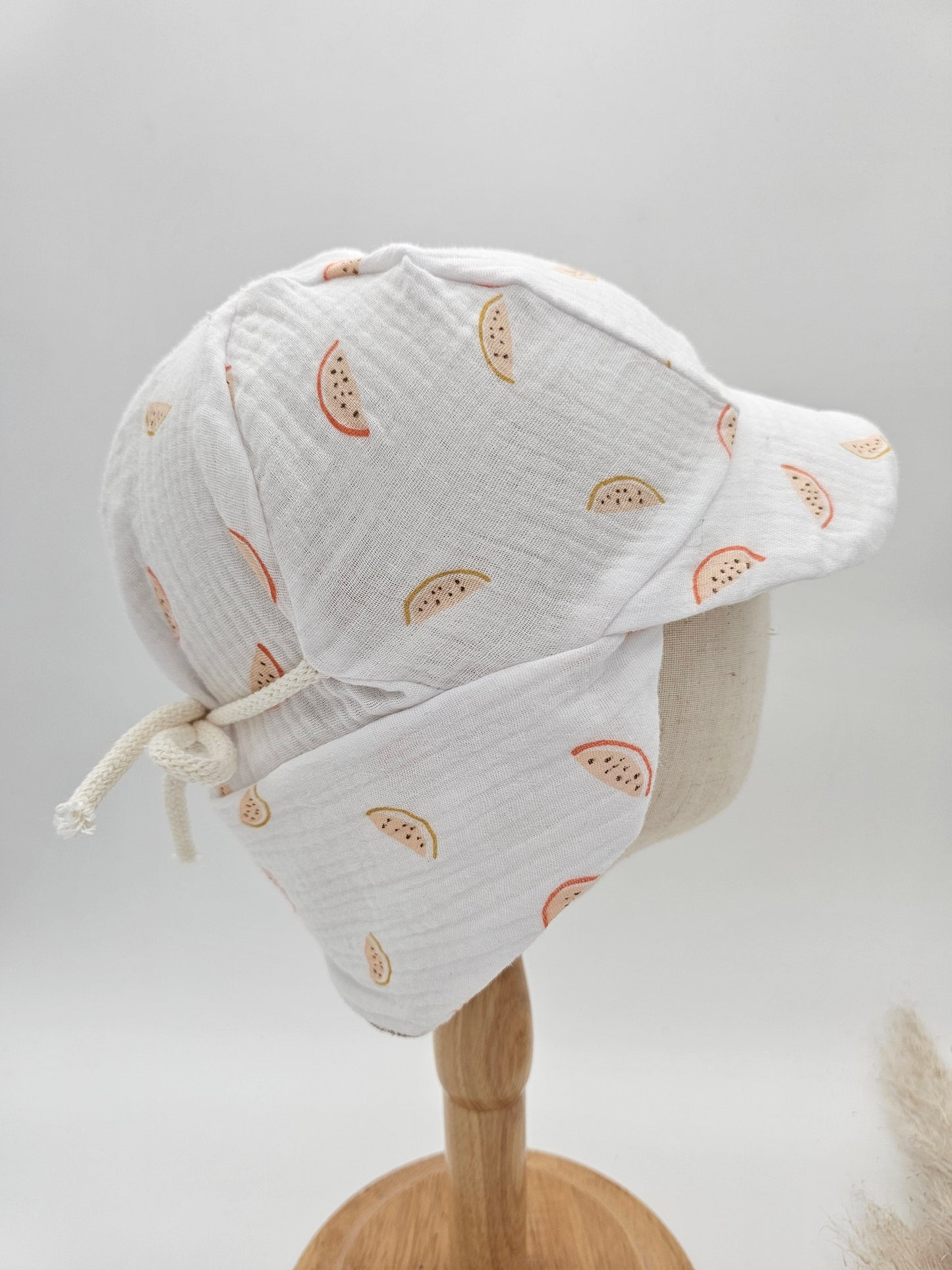 Sonnenhut Musselin Melonen – Sommermütze Baby & Kinder – Vintageliebe® - Vintageliebe® Mein Shop