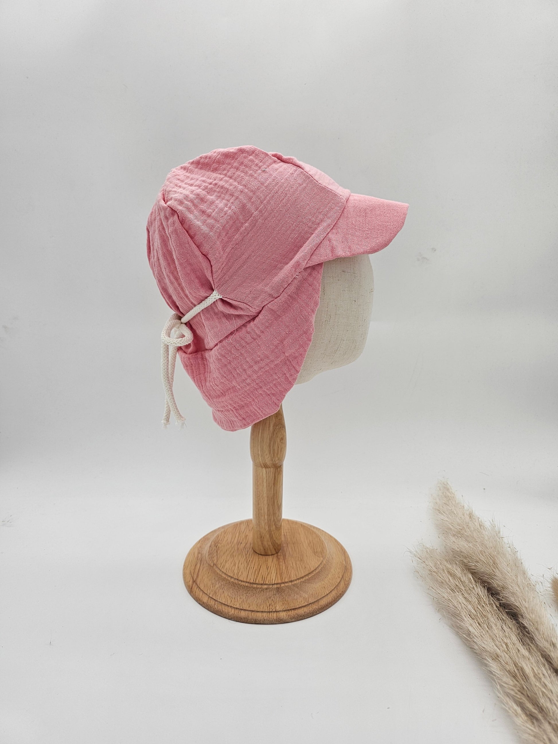 Sonnenhut Musselin pink – Sommermütze Baby & Kinder – Vintageliebe® - Vintageliebe® Mein Shop