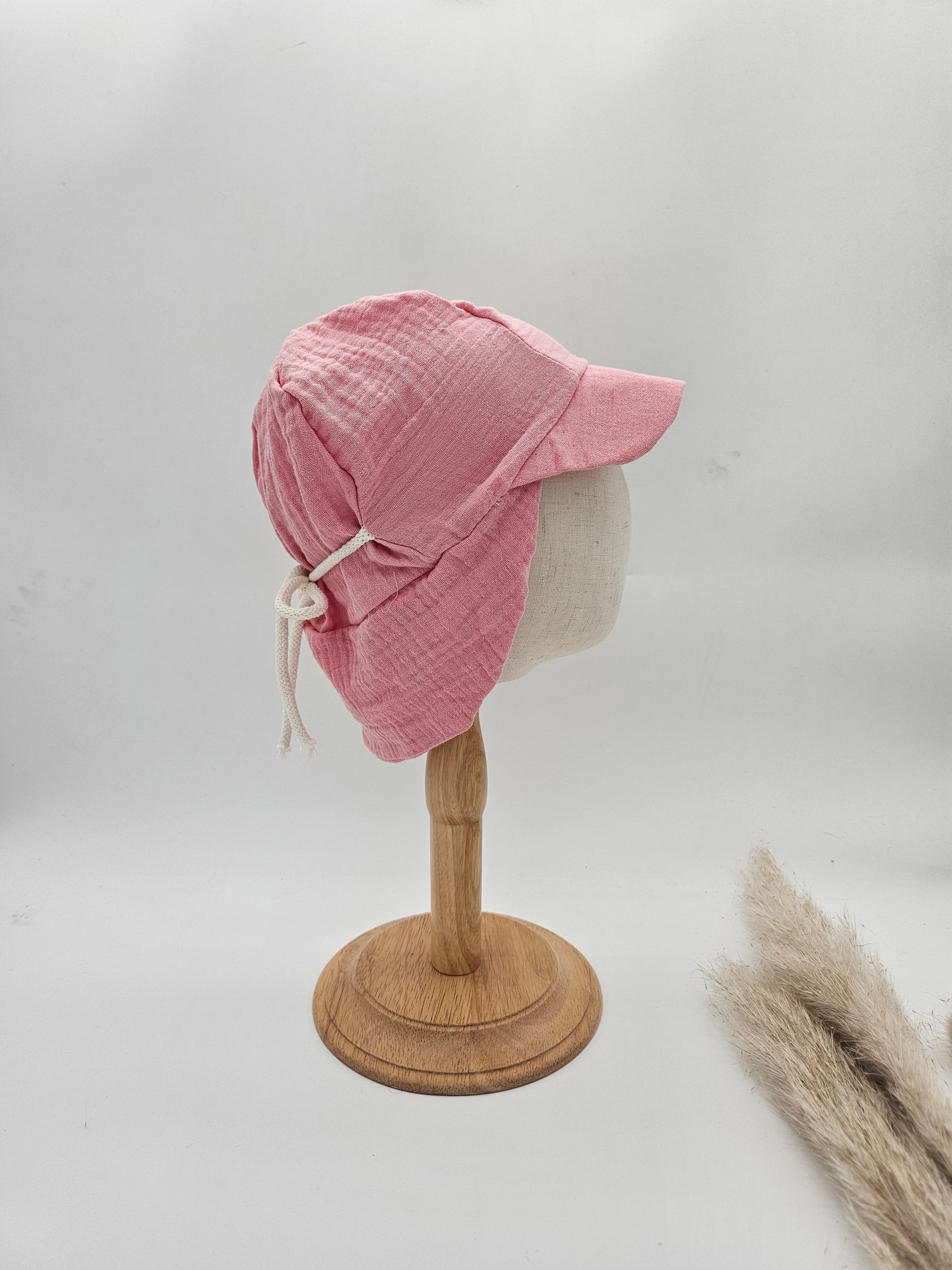 Sonnenhut Musselin pink – Sommermütze Baby & Kinder – Vintageliebe® - Vintageliebe® Mein Shop
