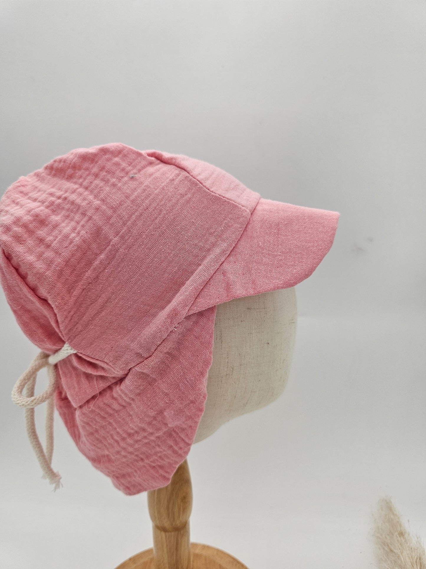 Sonnenhut Musselin pink – Sommermütze Baby & Kinder – Vintageliebe® - Vintageliebe® Mein Shop