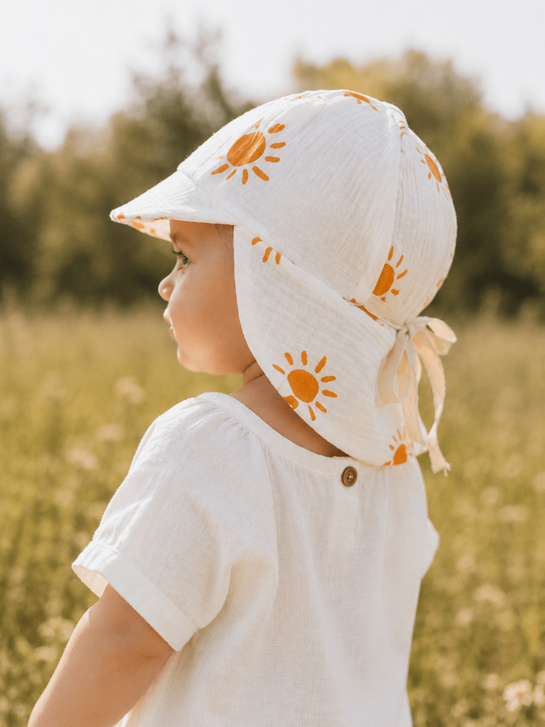 Sonnenhut Musselin Sonne – Sommermütze Baby & Kinder – Vintageliebe® Mitwachsmütze - Vintageliebe® Mein Shop