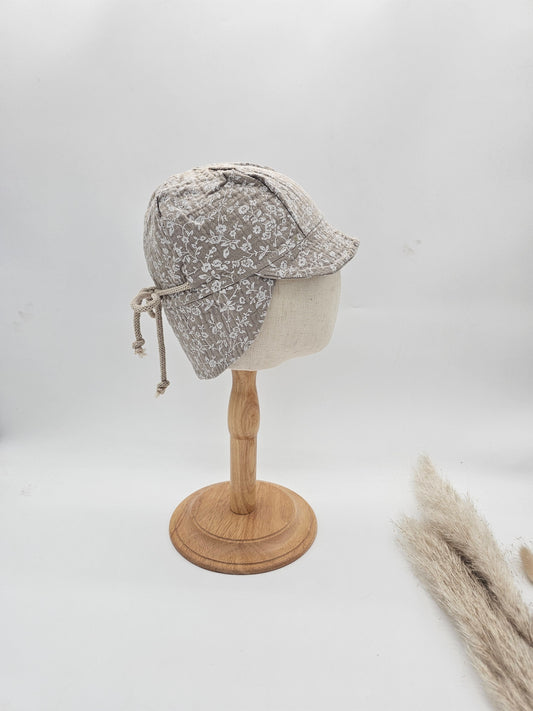 Sonnenhut Musselin weiße Blumen – Sommermütze Baby & Kinder – Vintageliebe® - Vintageliebe® Mein Shop