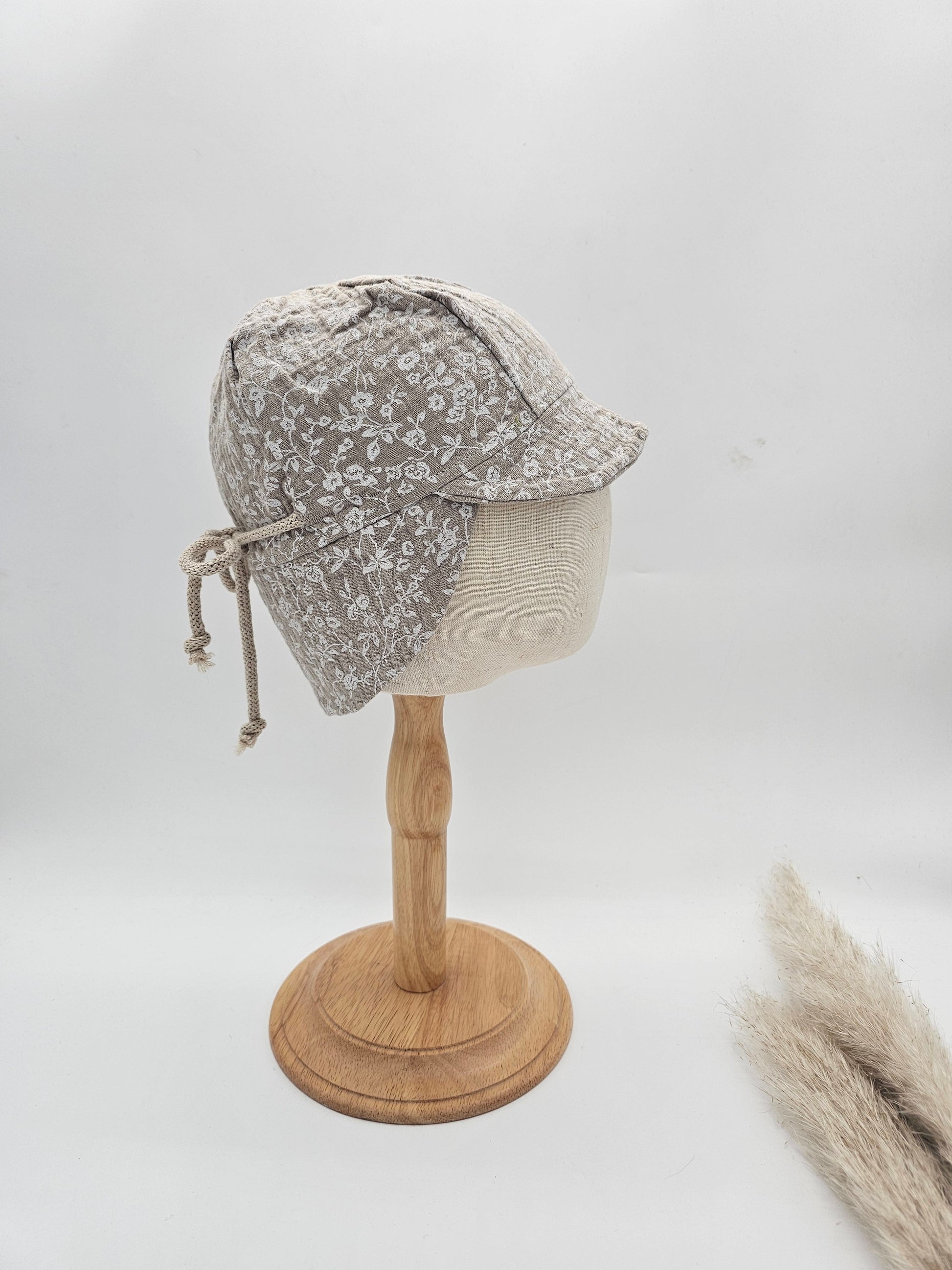 Sonnenhut Musselin weiße Blumen – Sommermütze Baby & Kinder – Vintageliebe® - Vintageliebe® Mein Shop