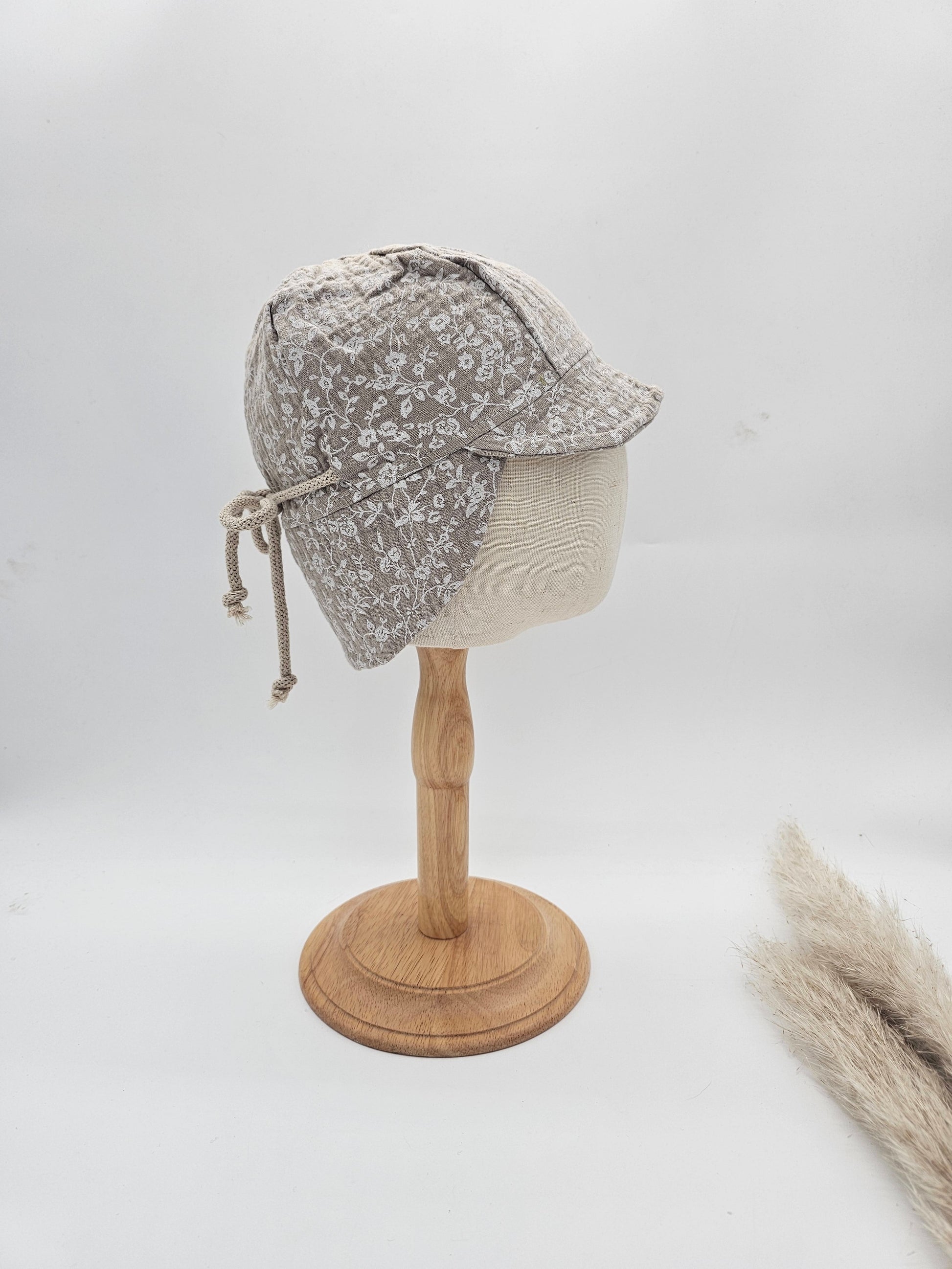 Sonnenhut Musselin weiße Blumen – Sommermütze Baby & Kinder – Vintageliebe® - Vintageliebe® Mein Shop
