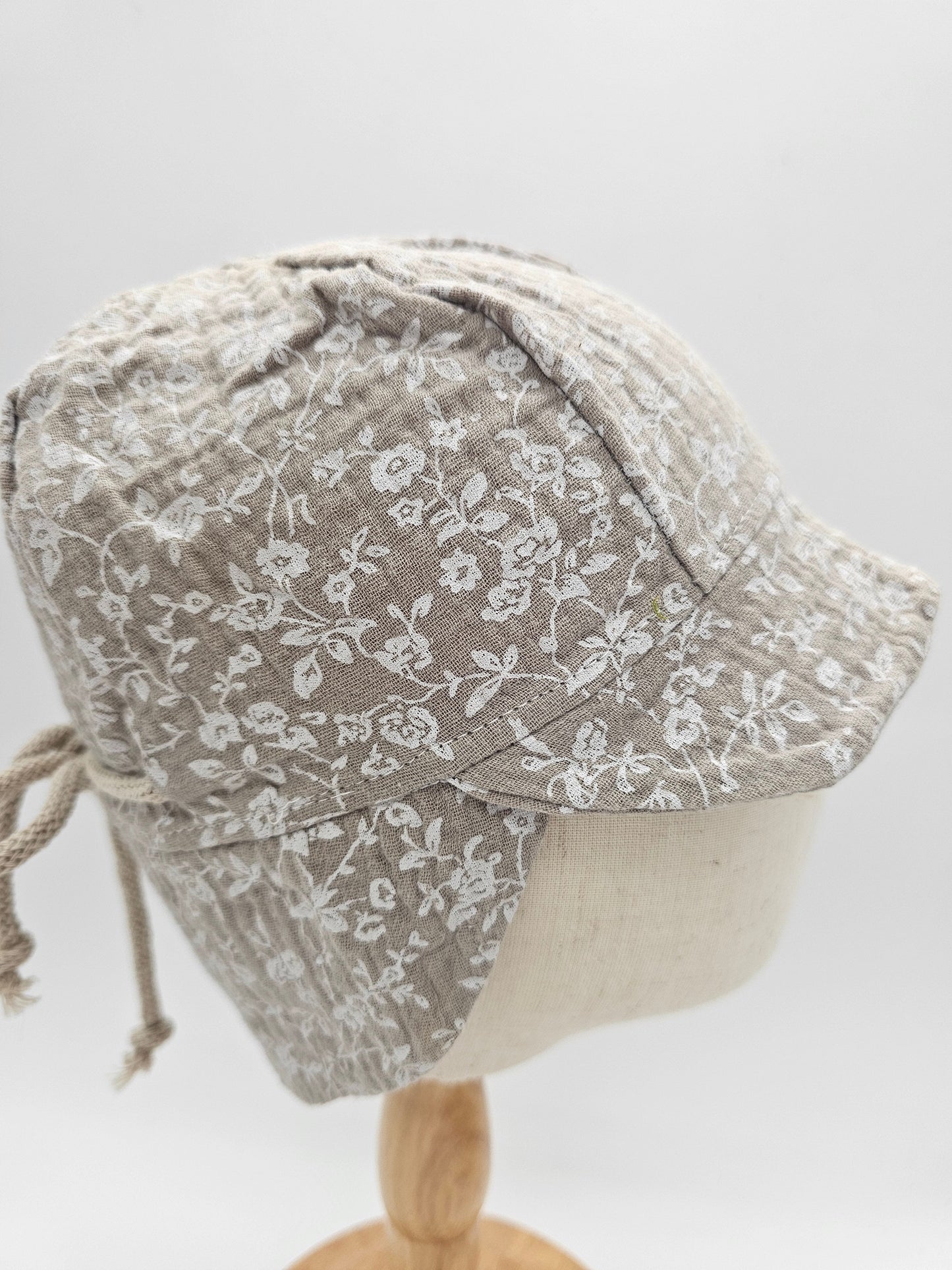 Sonnenhut Musselin weiße Blumen – Sommermütze Baby & Kinder – Vintageliebe® - Vintageliebe® Mein Shop