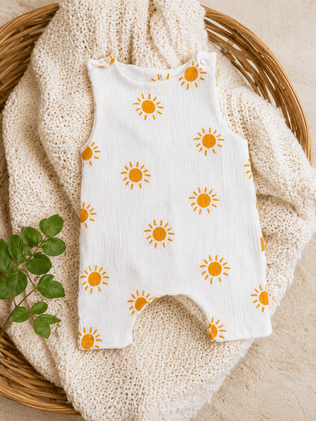 Strampler Musselin Romper – Vintageliebe® - Vintageliebe® Vintageliebe®Strampler aus Bio-Baumwolljersey