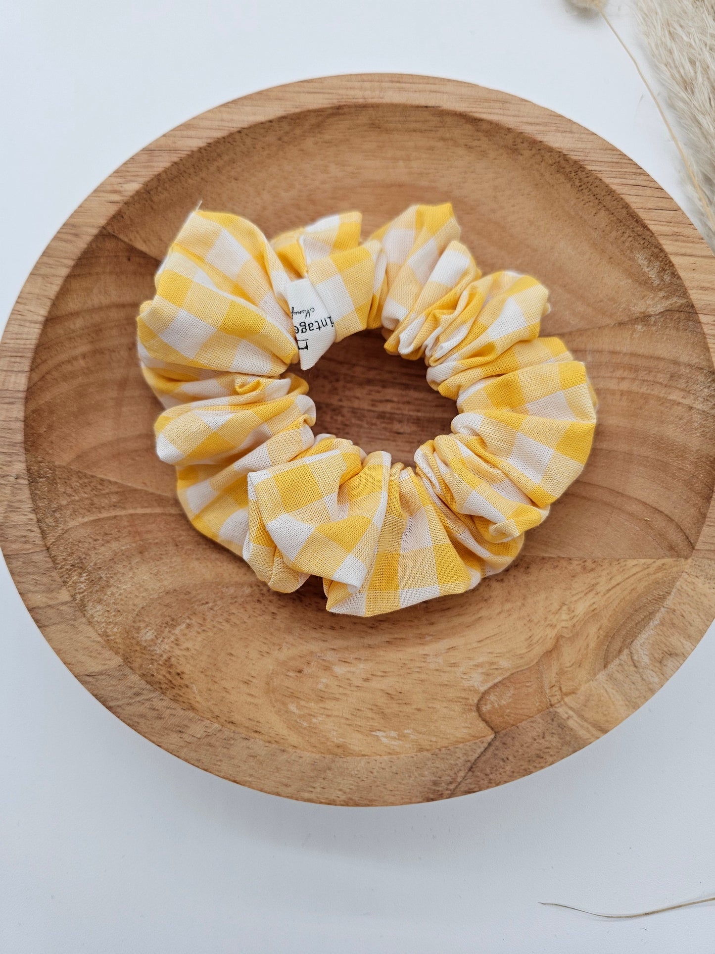 Trendiges Scrunchie gelb kariert - Vintageliebe® Vintageliebe®