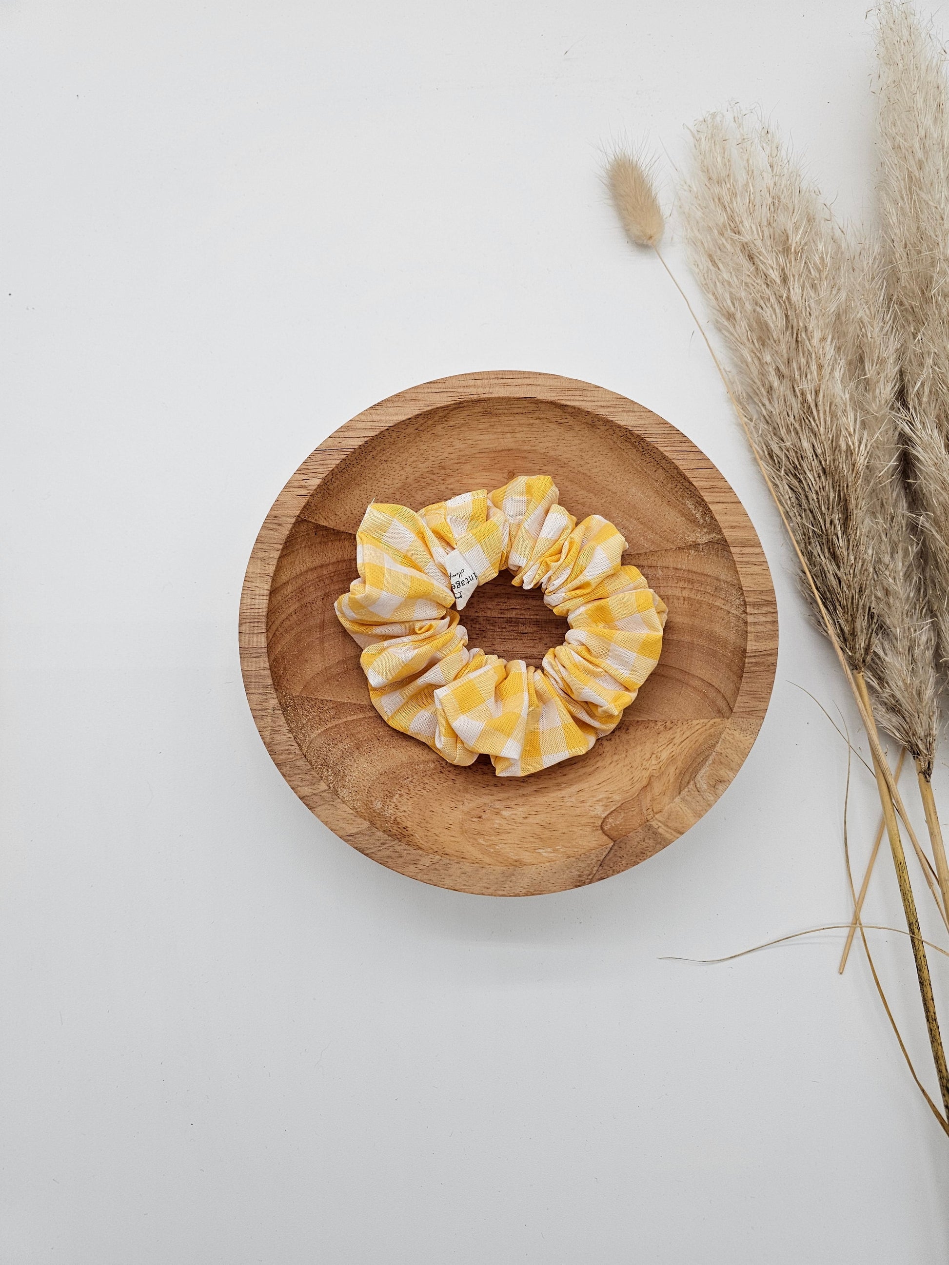 Trendiges Scrunchie gelb kariert - Vintageliebe® Vintageliebe®