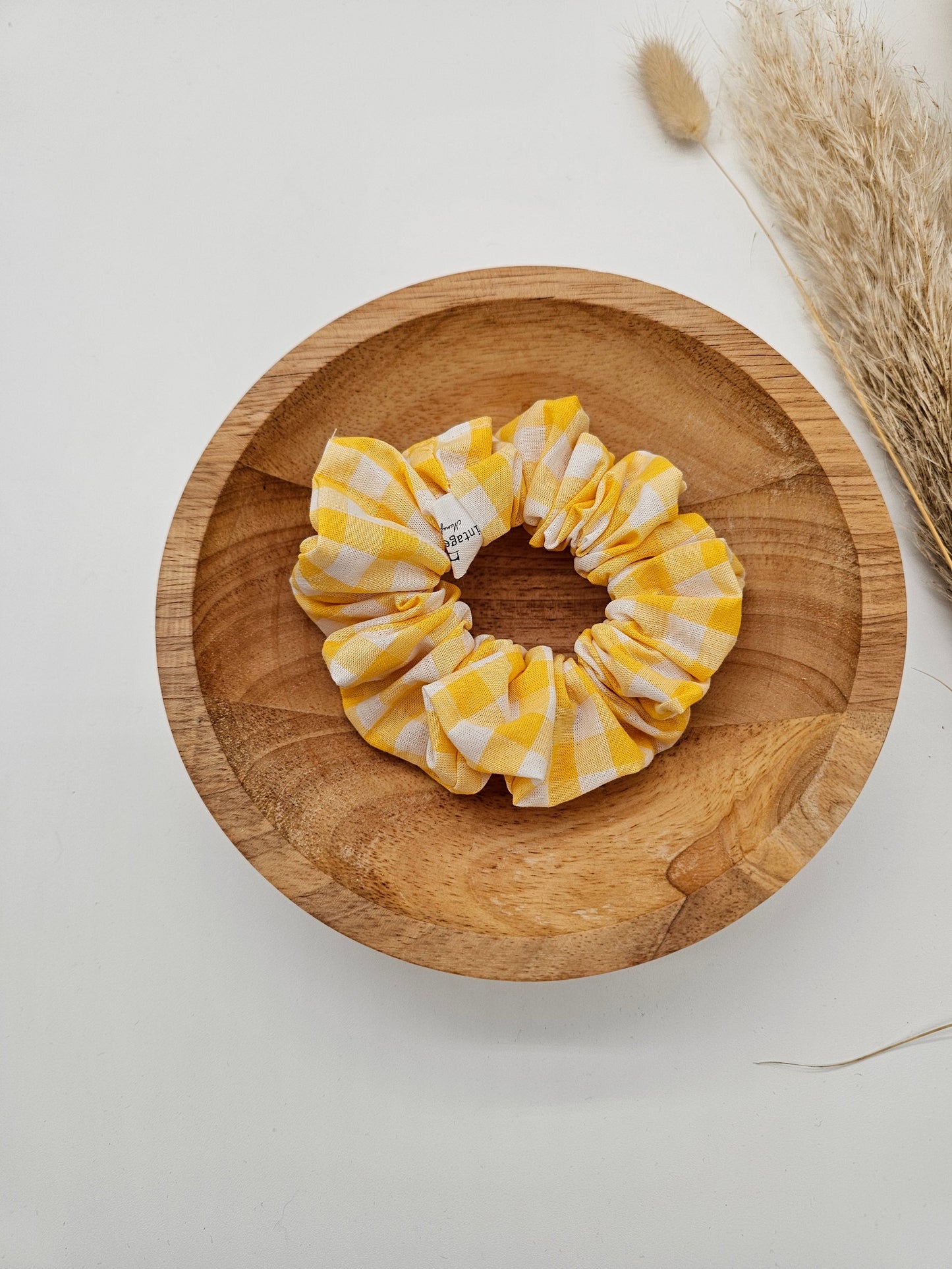 Trendiges Scrunchie gelb kariert - Vintageliebe® Vintageliebe®