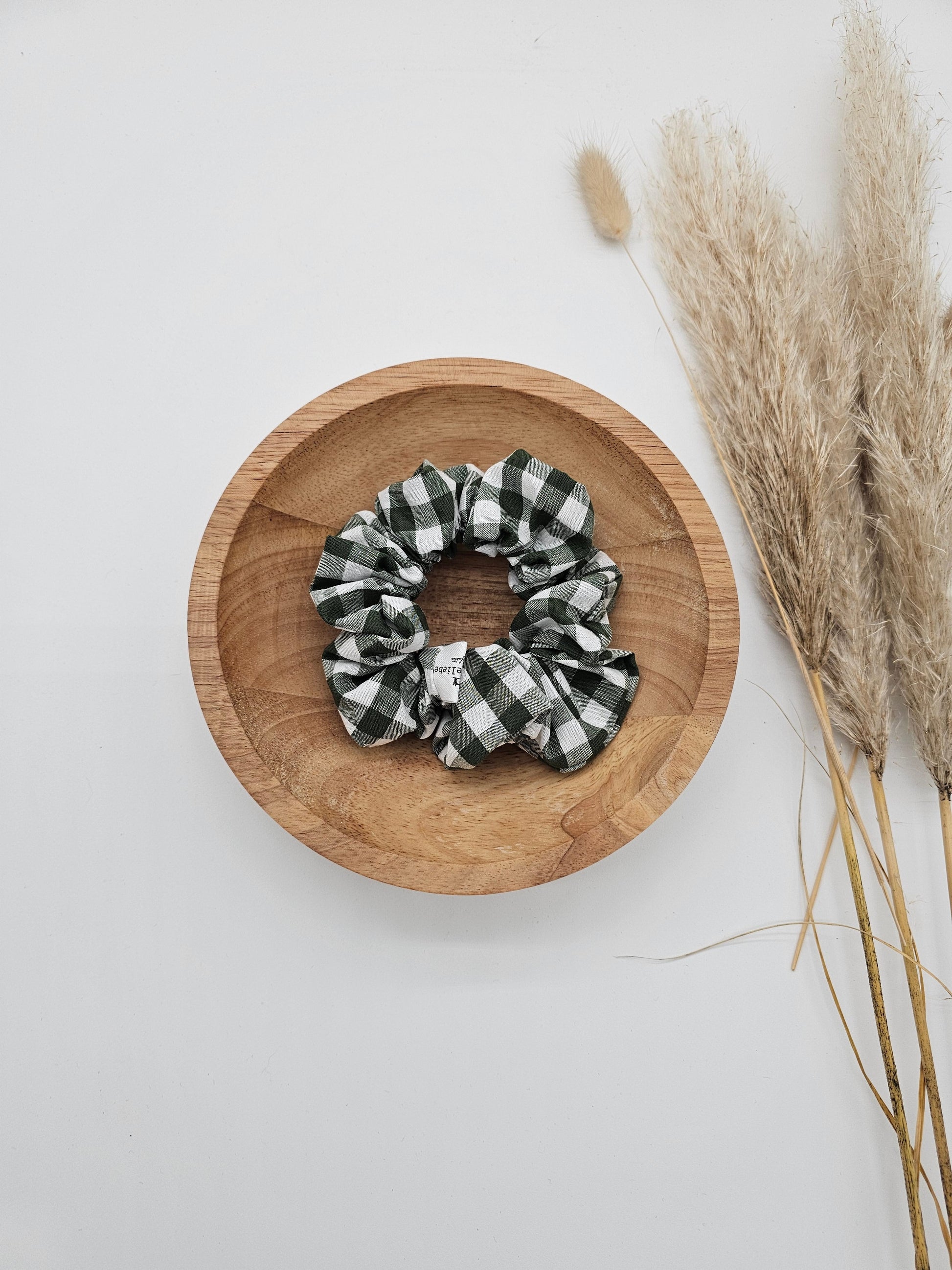 Trendiges Scrunchie grün kariert - Vintageliebe® Vintageliebe®