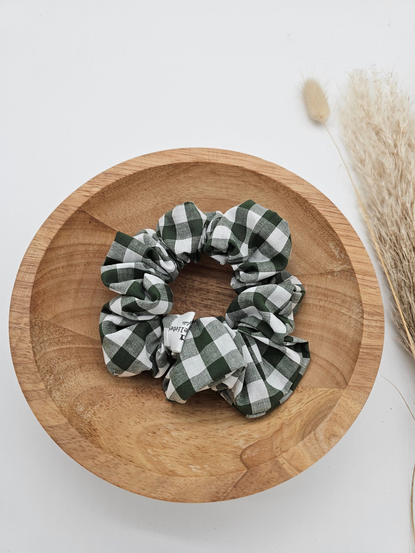 Trendiges Scrunchie grün kariert - Vintageliebe® Vintageliebe®