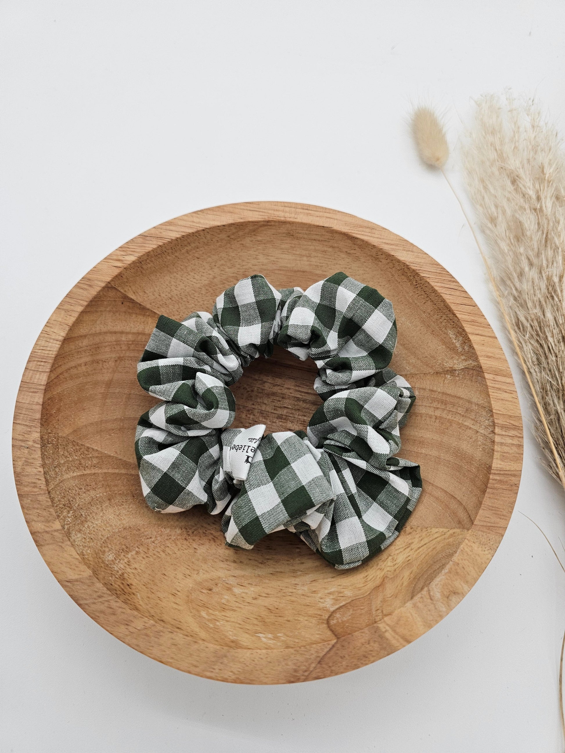 Trendiges Scrunchie grün kariert - Vintageliebe® Vintageliebe®