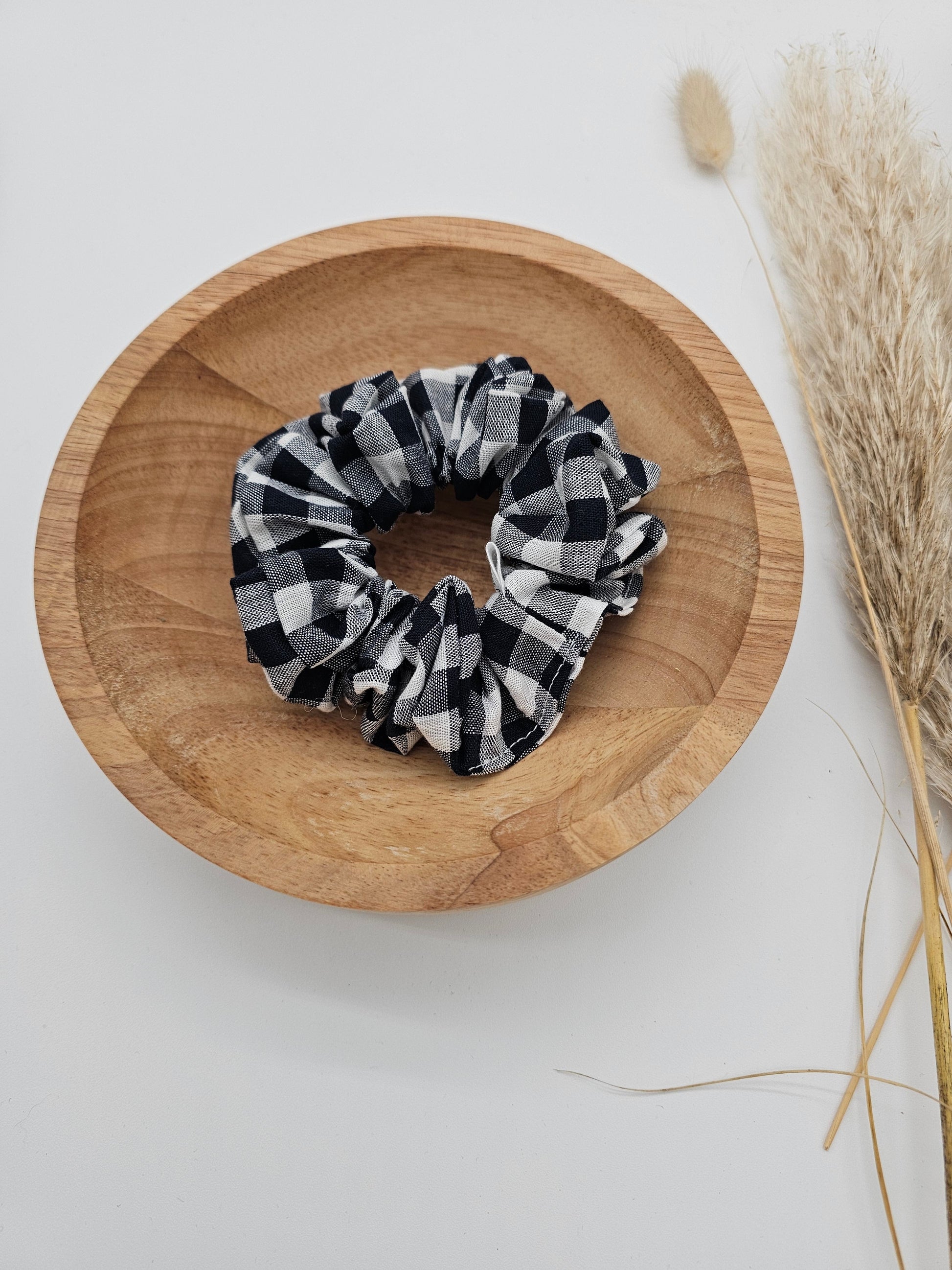 Trendiges Scrunchie marineblau kariert - Vintageliebe® Vintageliebe®