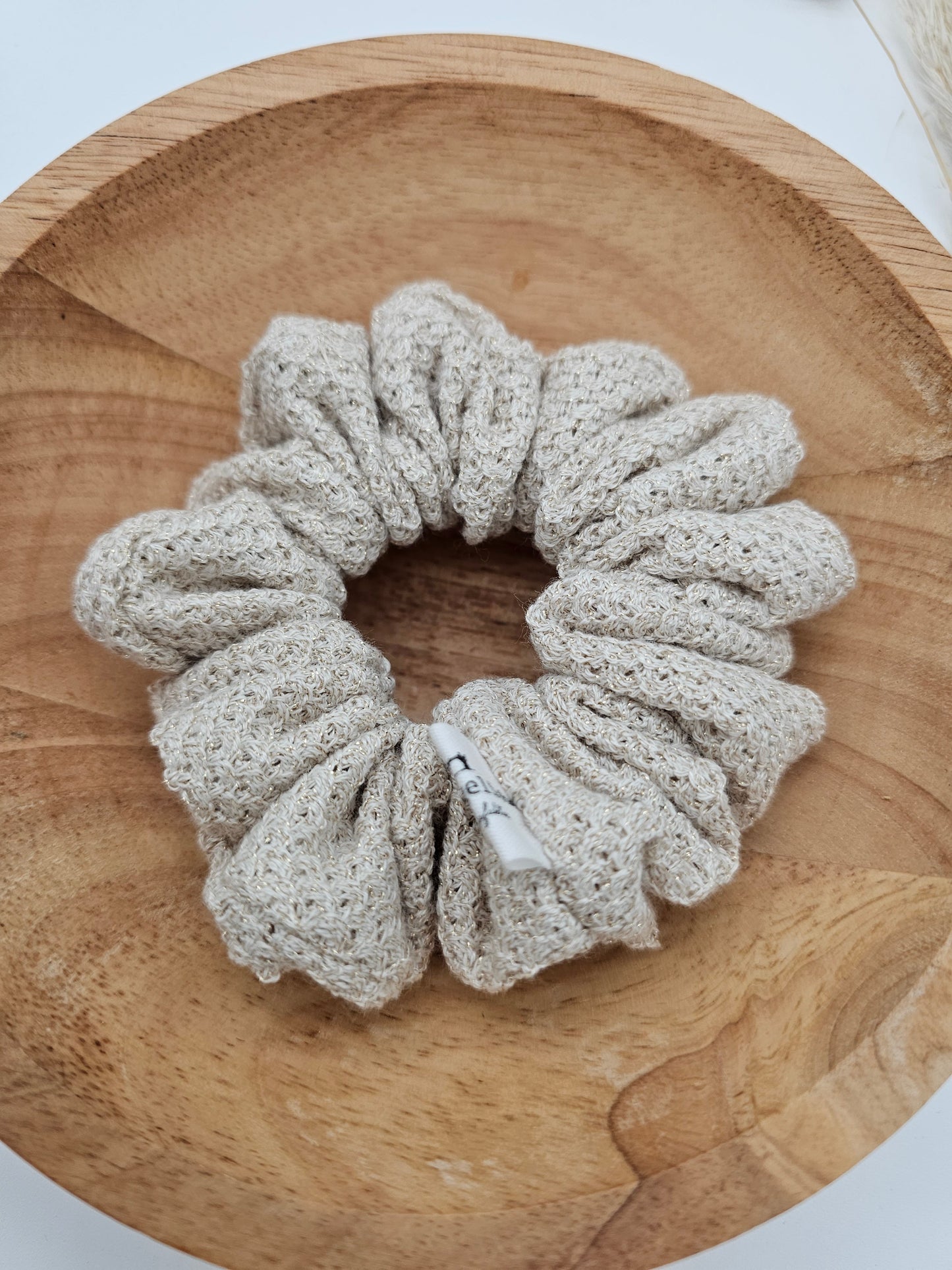 Trendiges Scrunchie Strickmuster Gold glitzer - Vintageliebe® Vintageliebe®