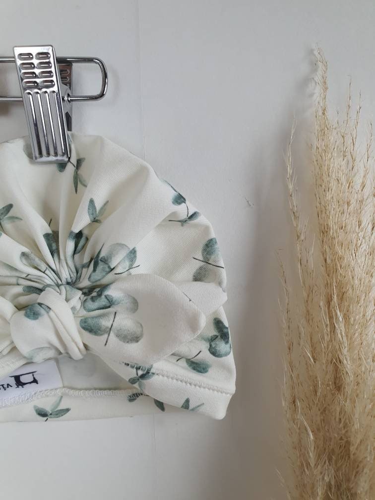 Turban Kinderturban Sommermütze Eukalyptus mint - Vintageliebe® Mein Shop