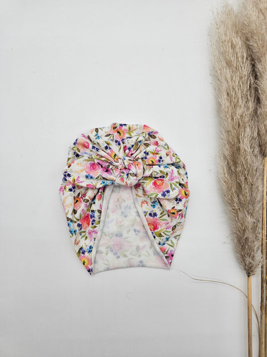 Turban sommerblumen – Öko Tex Jersey – Vintageliebe® - Vintageliebe® Vintageliebe®