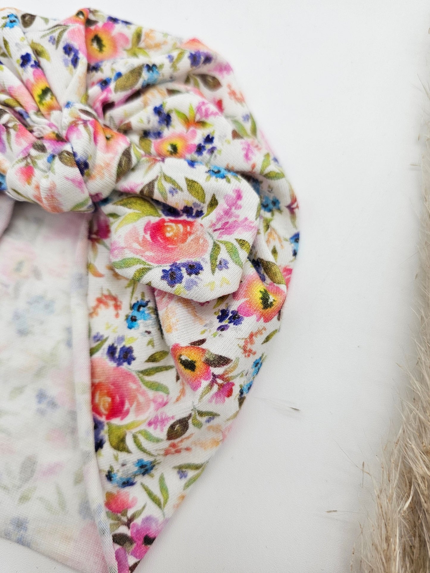 Turban sommerblumen – Öko Tex Jersey – Vintageliebe® - Vintageliebe® Vintageliebe®