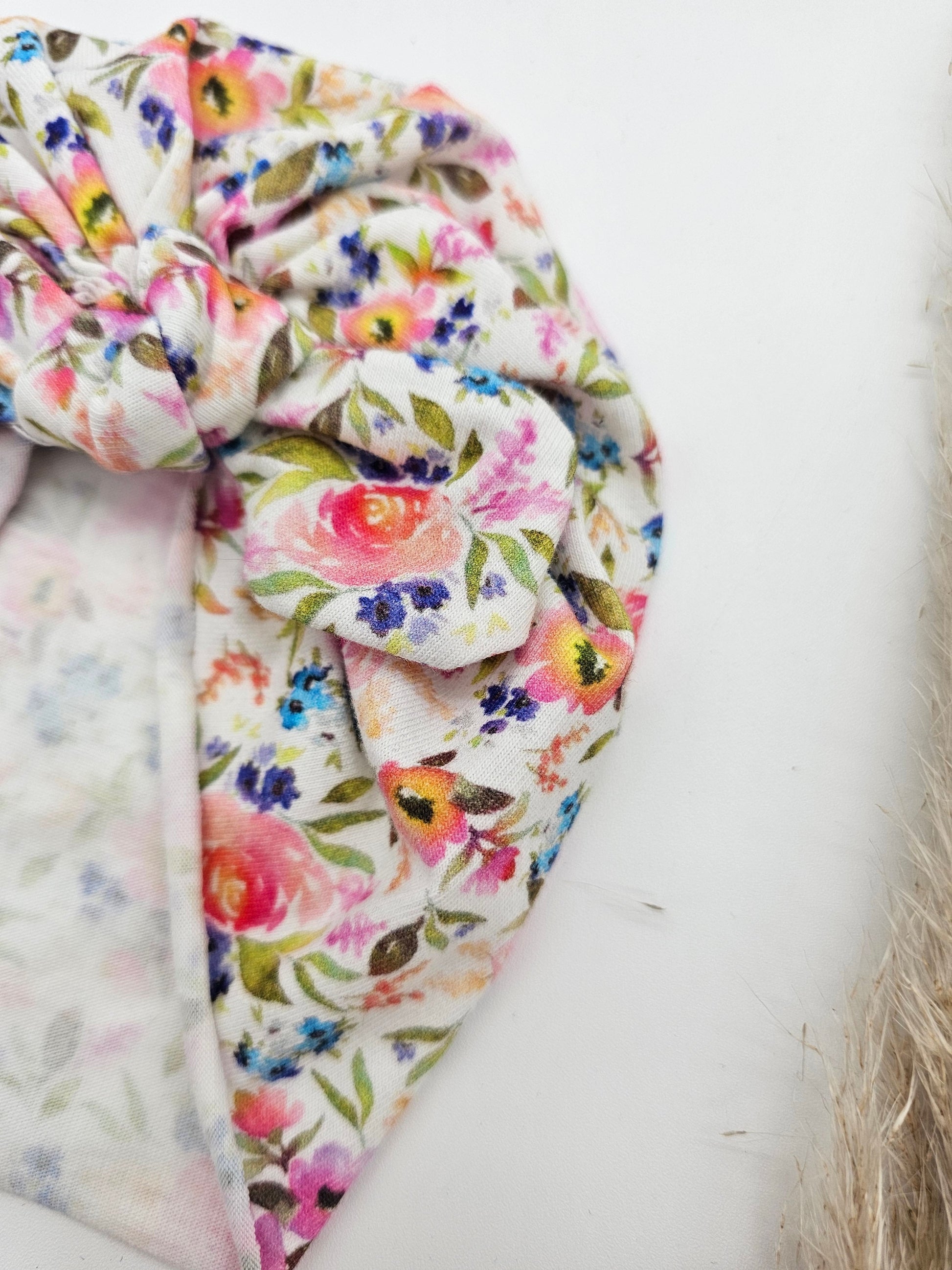 Turban sommerblumen – Öko Tex Jersey – Vintageliebe® - Vintageliebe® Vintageliebe®