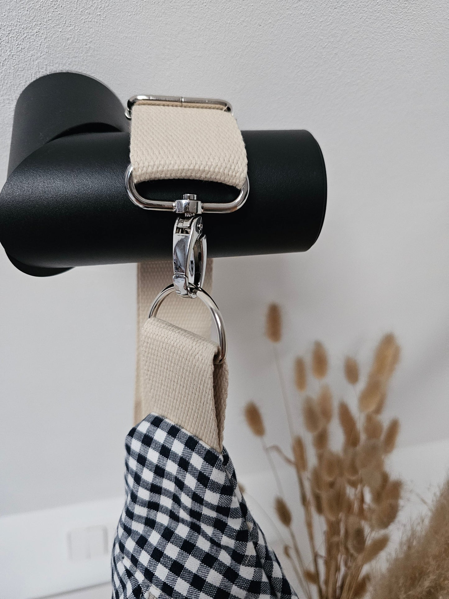 Vintageliebe® Crossbody Bauchtasche blau kariert mit edlem Lederetikett - Vintageliebe® Vintageliebe®