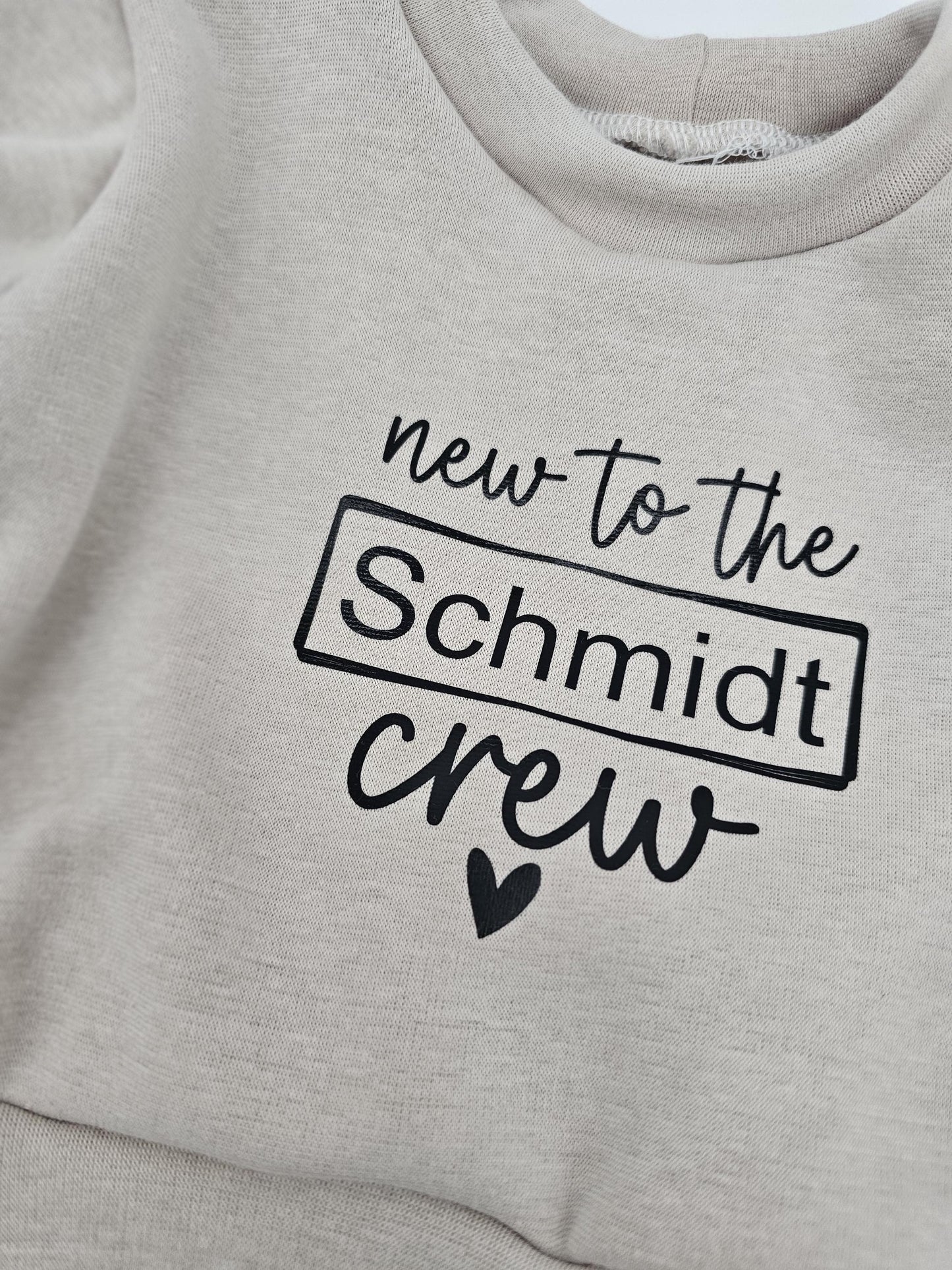 Vintageliebe® | Kinderpullover gr. 56 - 98 | New in the Crew | Mini | Name | Nsmr mit Regenbogen| - Vintageliebe® Mein Shop