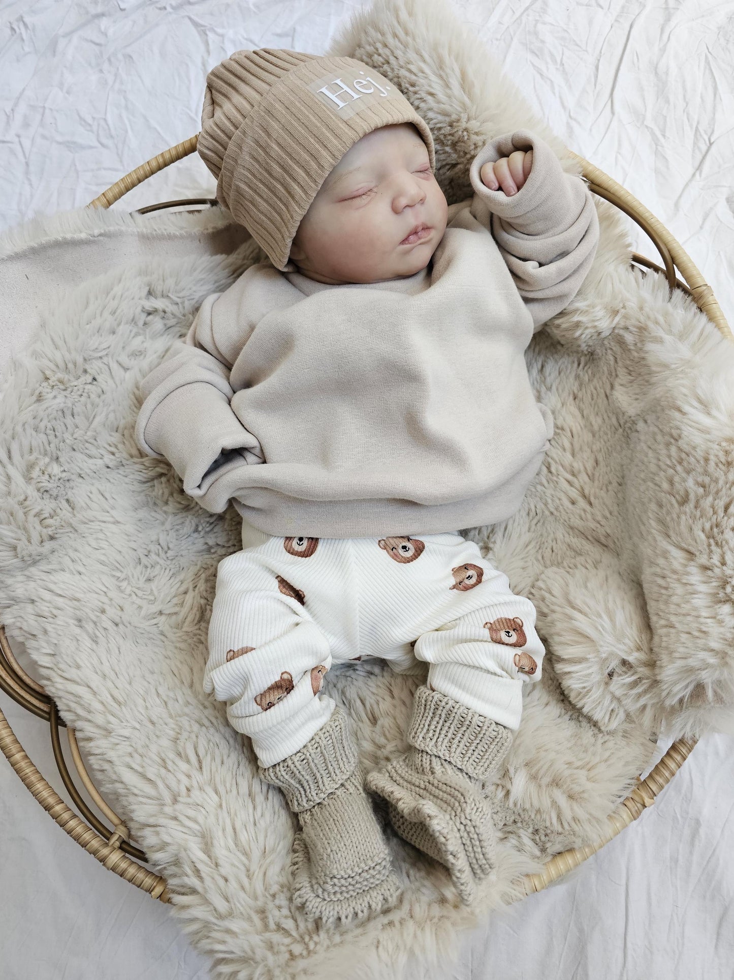 Vintageliebe® | Kinderpullover gr. 56 - 98 | New in the Crew | Mini | Name | Nsmr mit Regenbogen| - Vintageliebe® Mein Shop