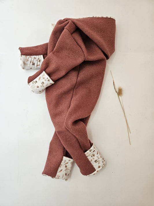 Vintageliebe® WOLLWALKOVERALL mit Umschlagbündchen aus 100% Schurwolle. Naturprodukt. Walkloden Walkoverall Overall blush - Vintageliebe® Mein ShopWalkmütze, Bärenmütze aus 100% Schafwolle