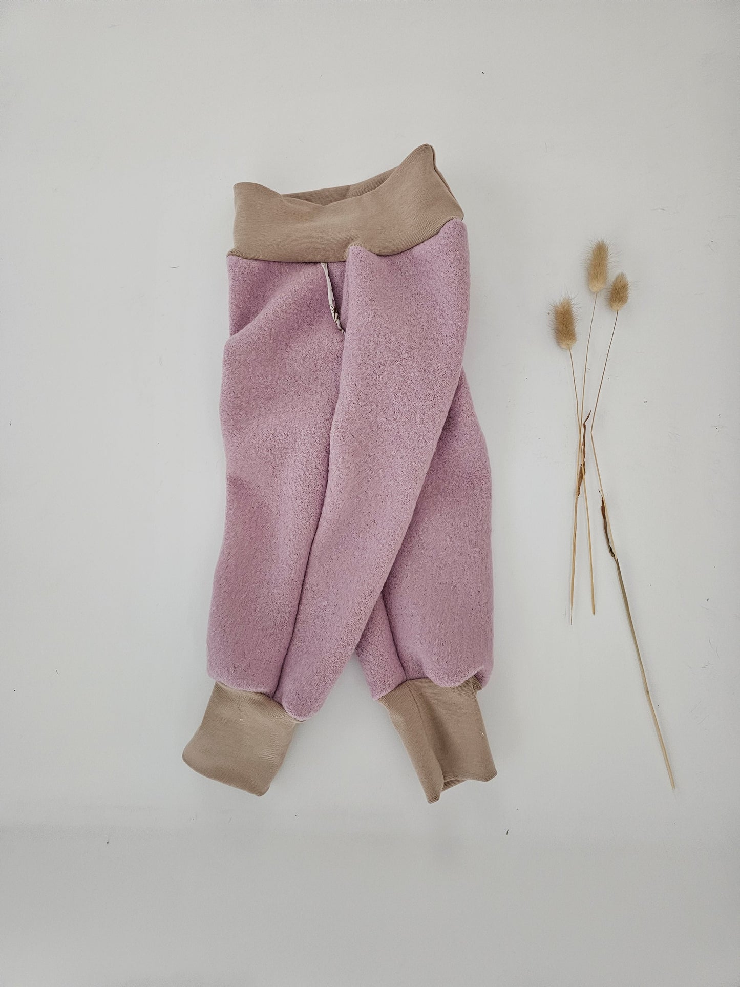 Walkhose aus 100% Schurwolle mit Hosentaschen Gr. 74 - 122 rosa - Vintageliebe® Vintageliebe®Wollwalkhose
