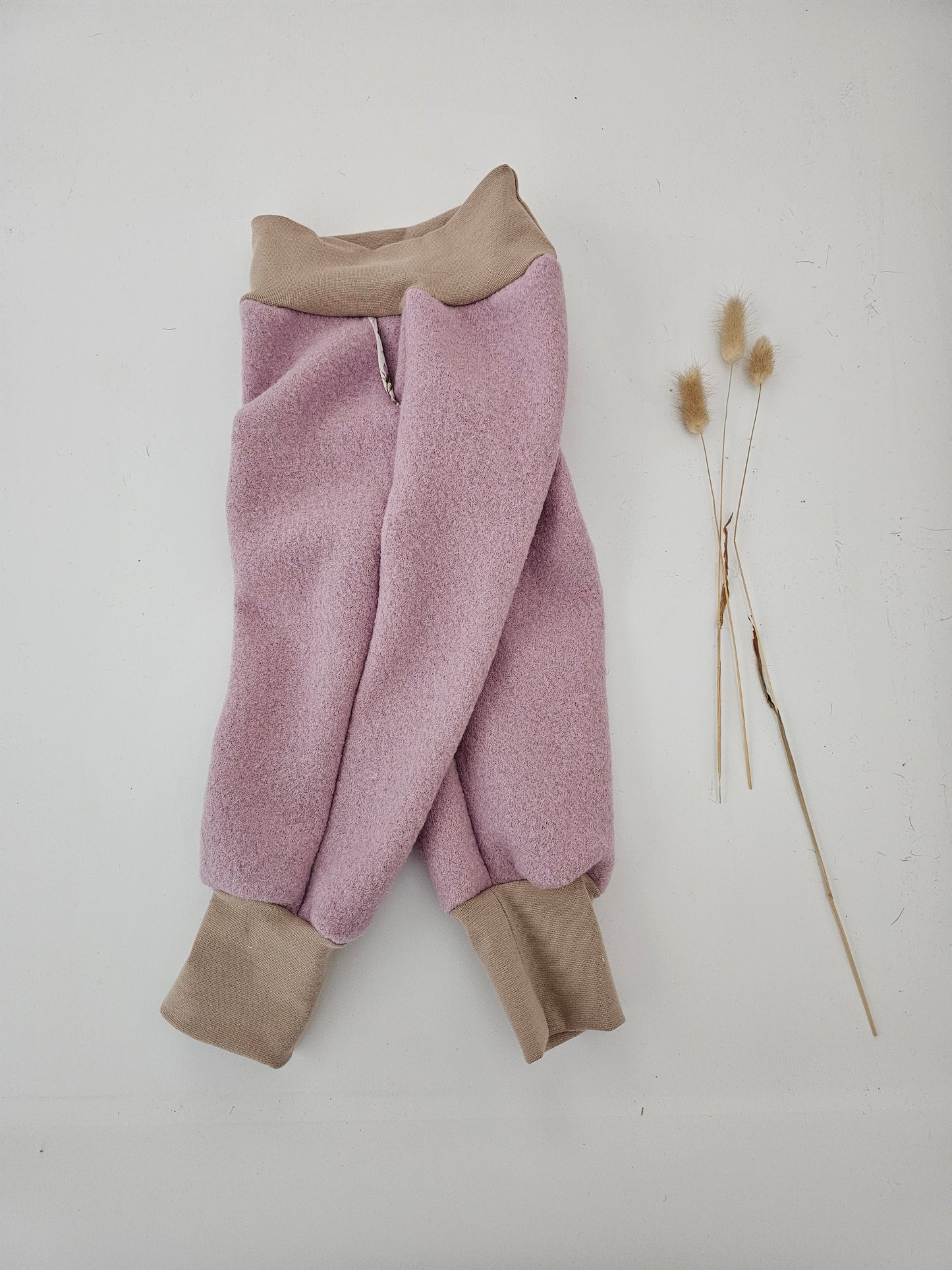 Walkhose aus 100% Schurwolle mit Hosentaschen Gr. 74 - 122 rosa - Vintageliebe® Vintageliebe®Wollwalkhose
