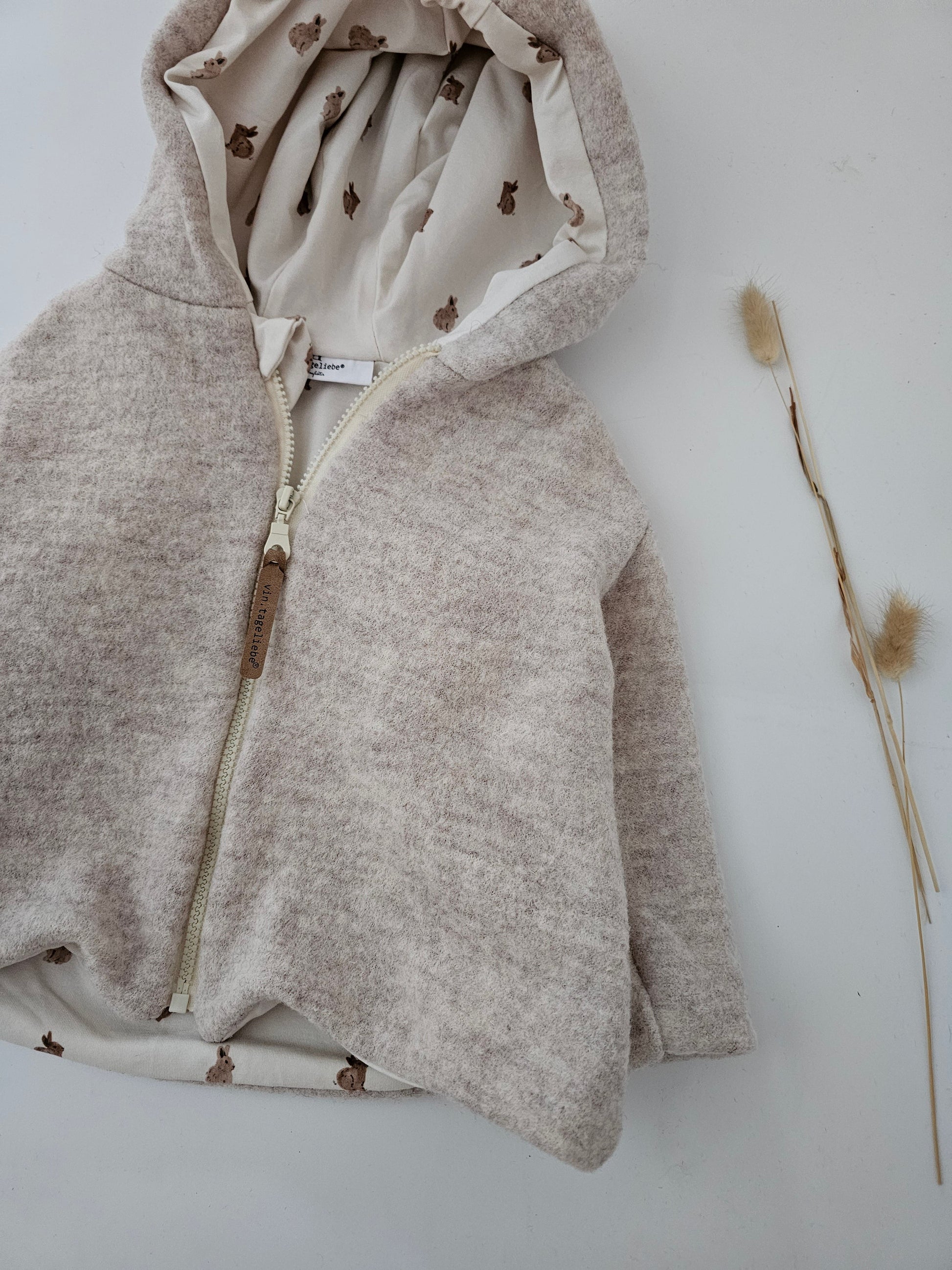 Wollwalkjacke für Kinder Gr. 0 - 3 Monate bis 10 Jahre creme meliert - Vintageliebe® Mein ShopWalkjacke aus 100& Schafwolle