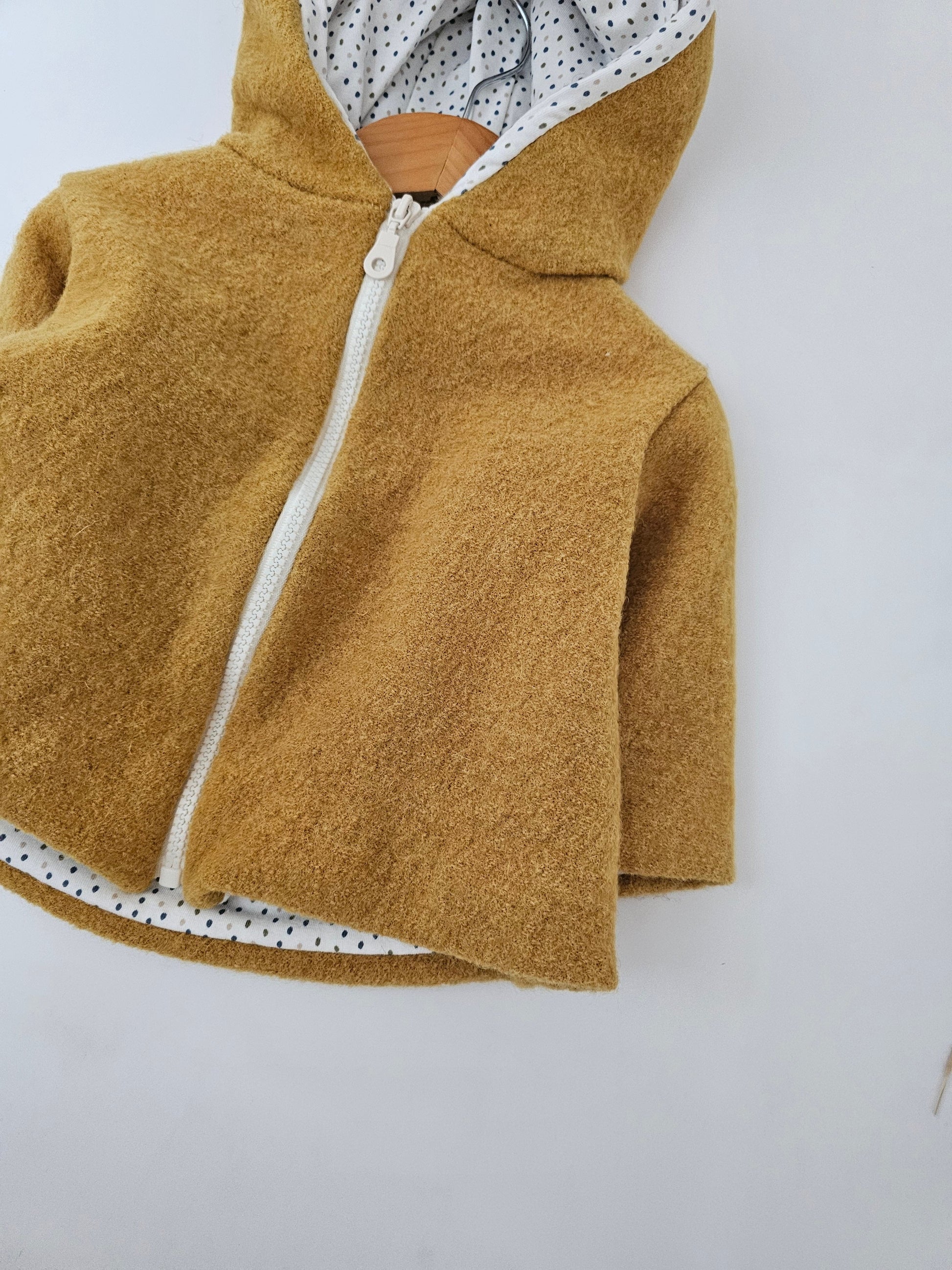 Wollwalkjacke für Kinder Gr. 0 - 3 Monate bis 10 Jahre gelb - Vintageliebe® Mein ShopWalkjacke aus 100& Schafwolle